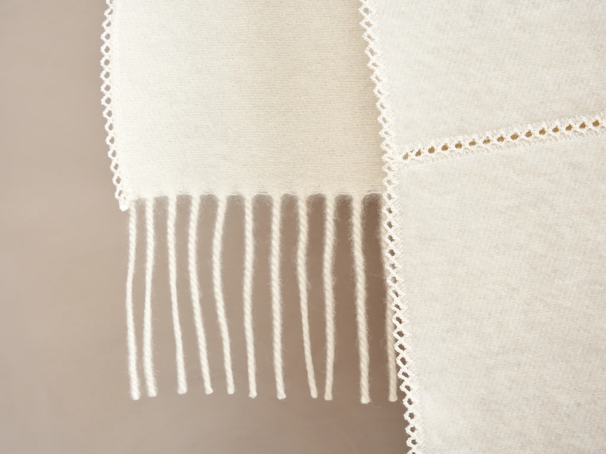 ALONPI CASHMERE CUCI CASHMERE THROW / BEIGE 55" x 75" - Image 2