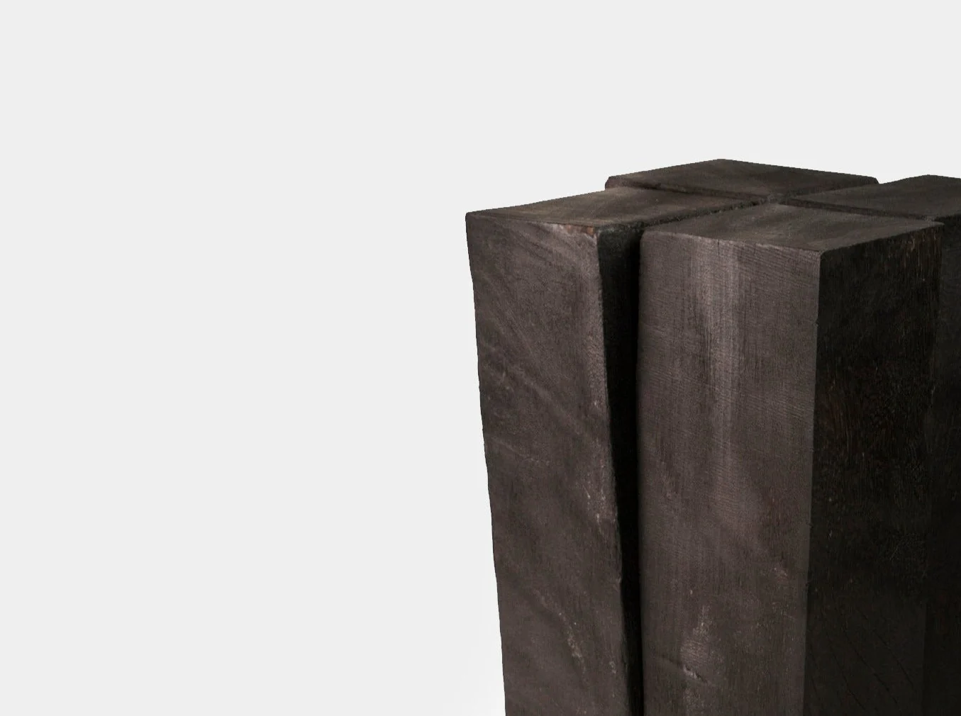 ARNO DECLERCQ FOUR LEGS STOOL / IROKO H19.7” x 12.6” SQ - Image 3
