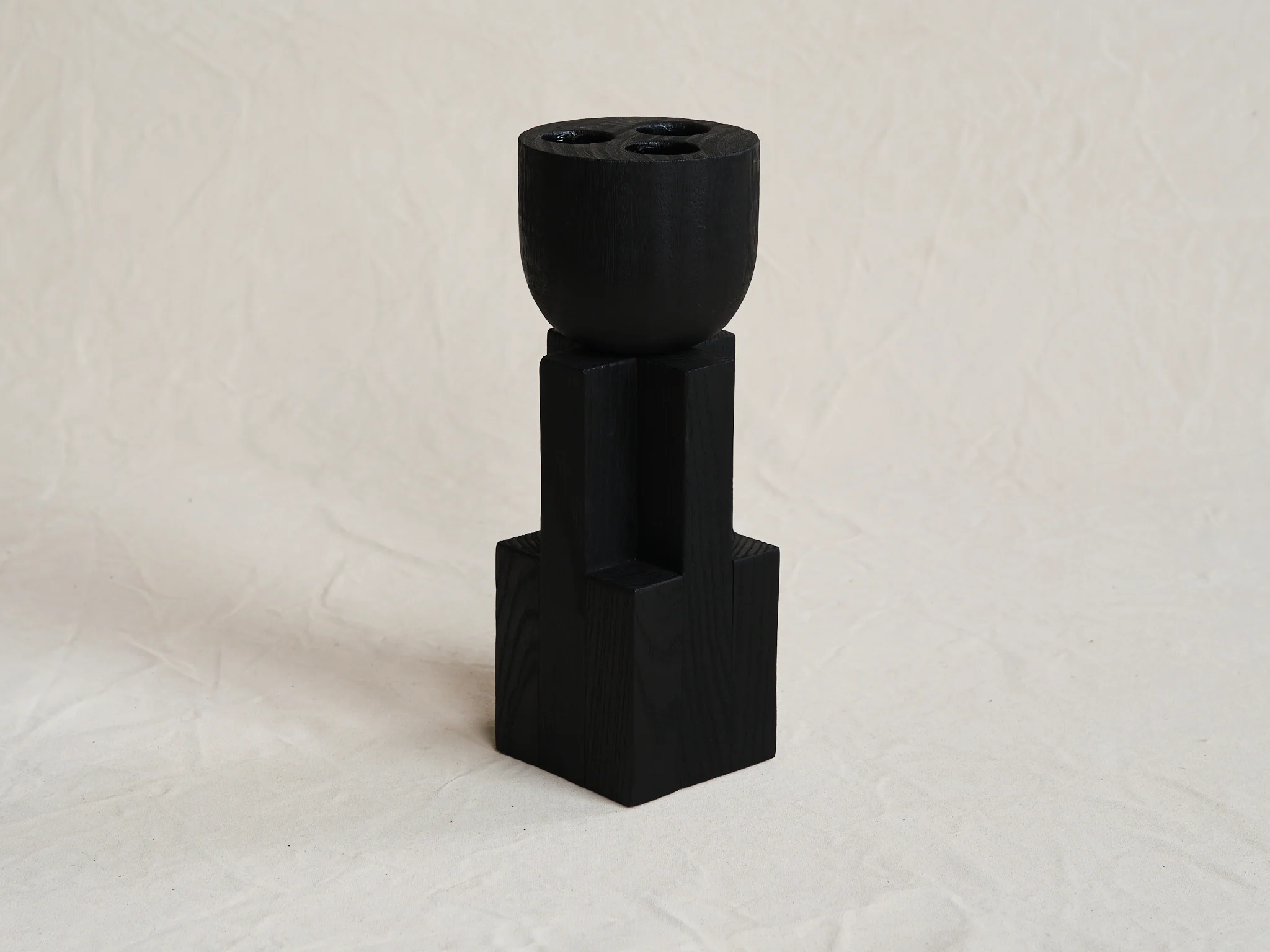 ARNO DECLERCQ GOBLET VASE / BLACK H15.8” x W5.2” x D5.2"