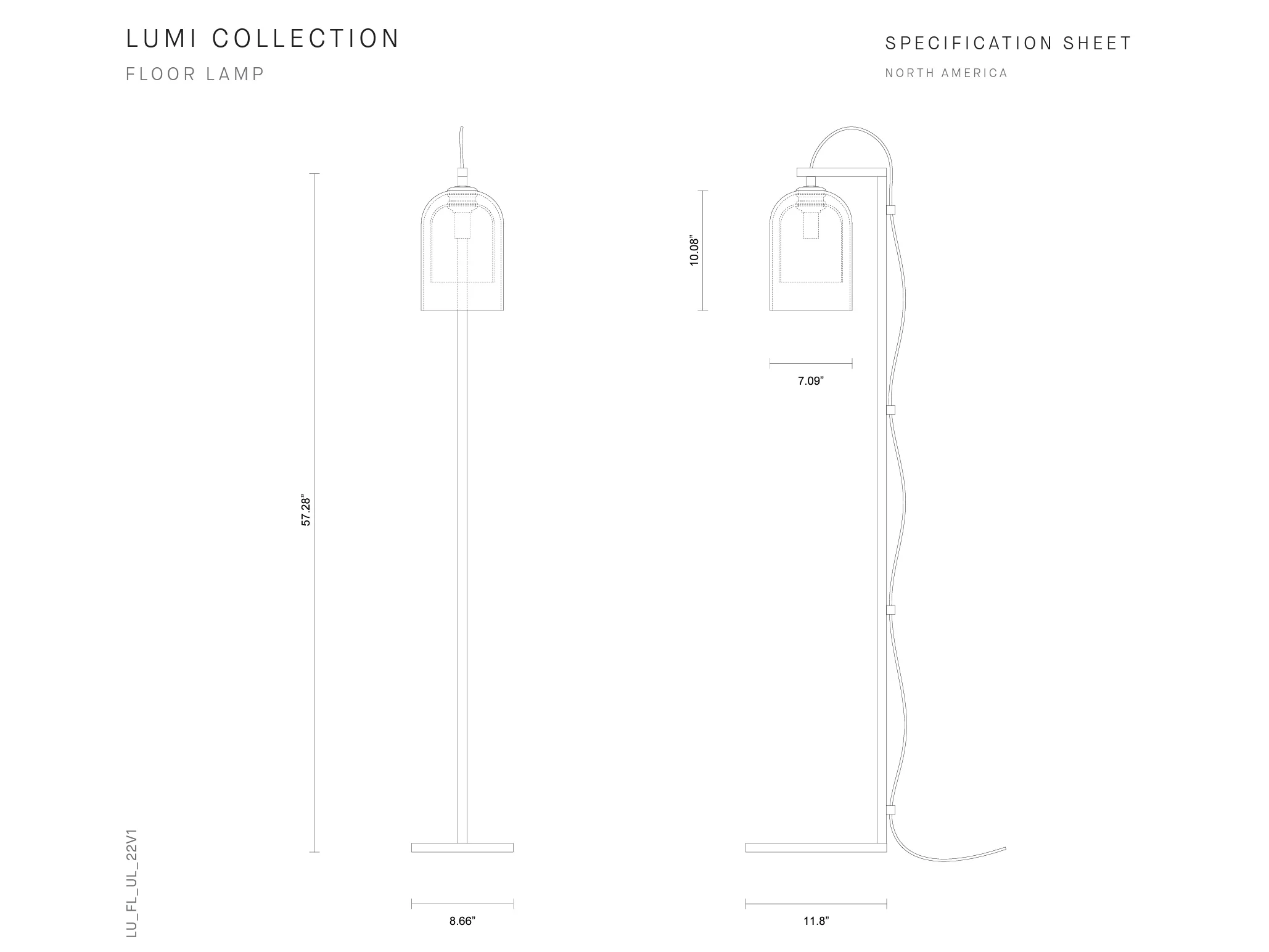ARTICOLO LUMI FLOOR LAMP H57.3” x D11.8” x W8.7” - Image 5