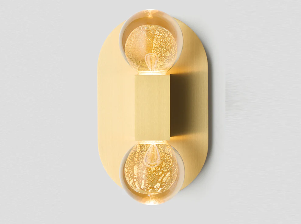 ARTICOLO ORO DOUBLE WALL SCONCE H8.46"