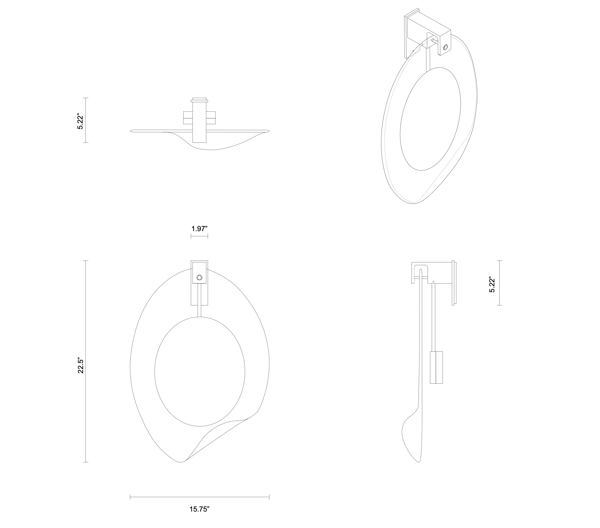 ARTICOLO OVOLO SCONCE H23.6" x W16" - Image 3