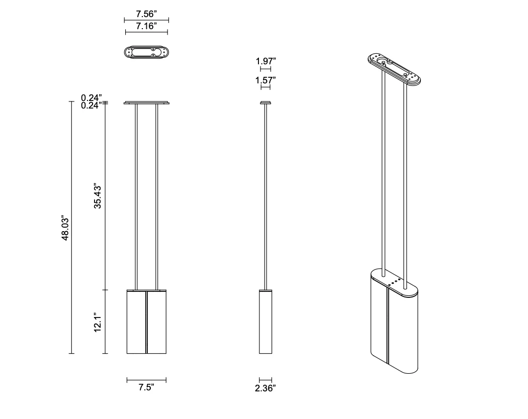 ARTICOLO SLIM PENDANT H48.03" x W7.5” - Image 9