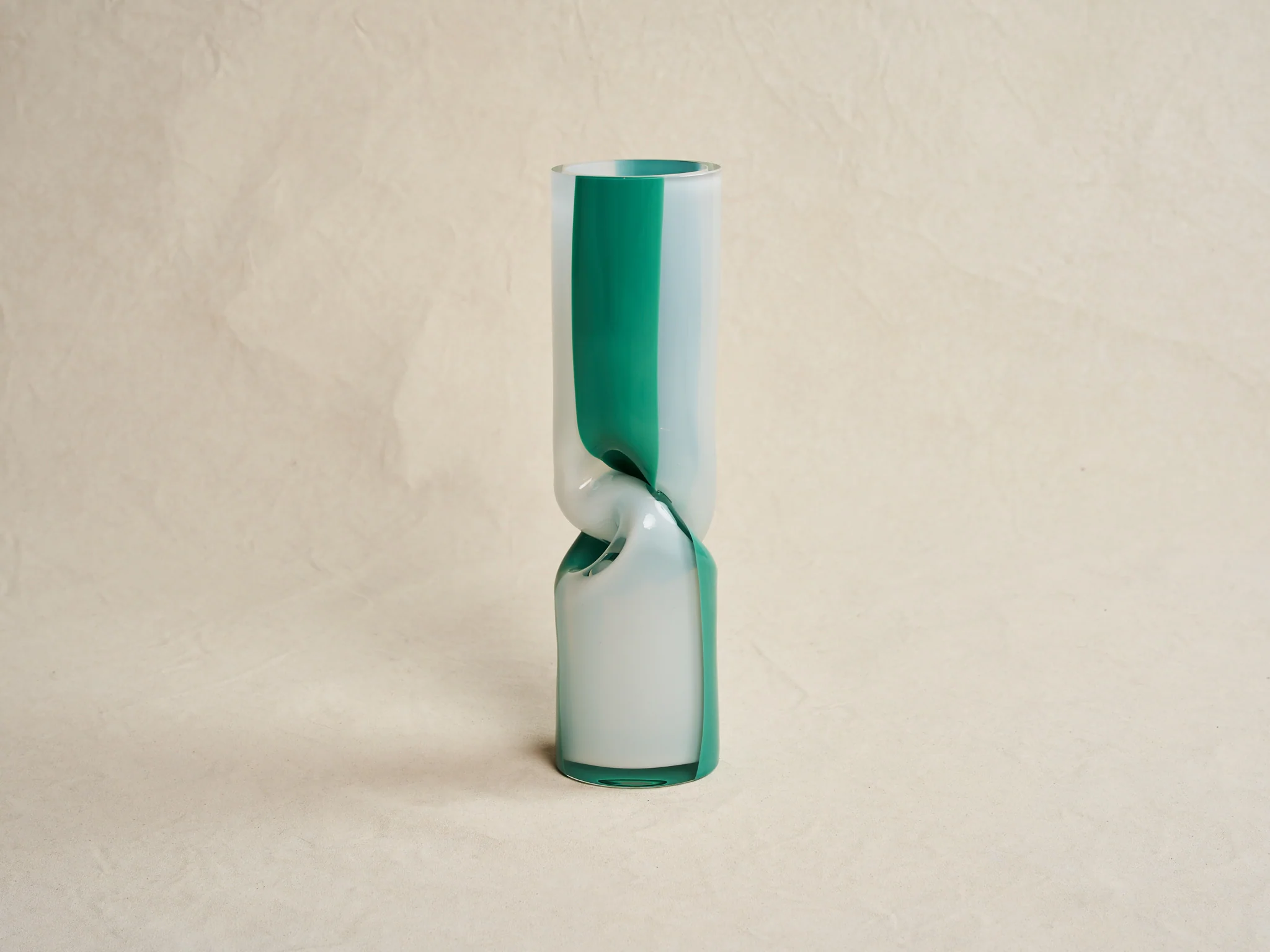 AVRAM RUSU CRUSHED VASE MEDIUM / JADE + ALABASTER Ø3.5" x H15" - Image 2