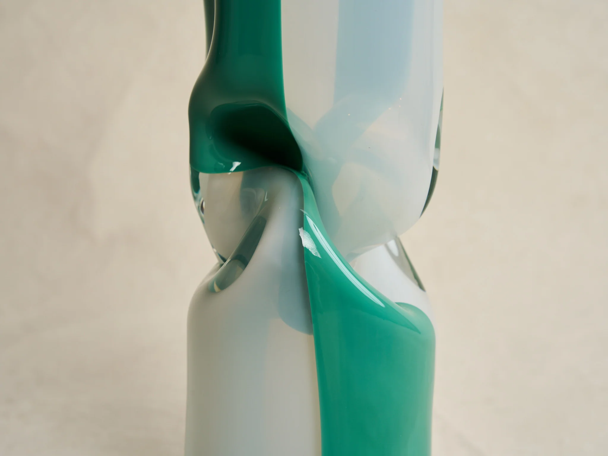 AVRAM RUSU CRUSHED VASE MEDIUM / JADE + ALABASTER Ø3.5" x H15" - Image 3