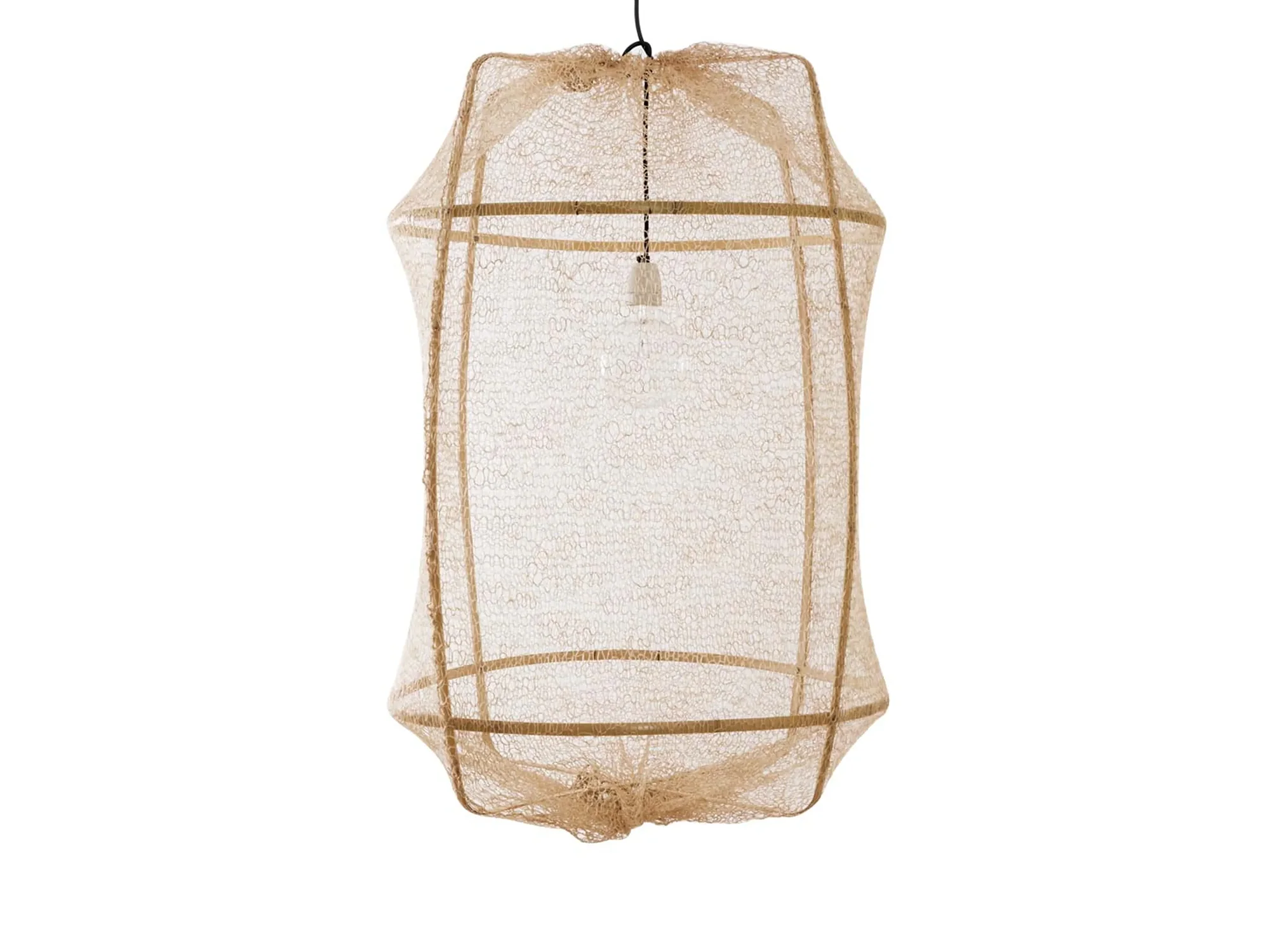 AY ILLUMINATE Z2 BLONDE BAMBOO / SISAL NET PENDANT Ă26.5" H37.75"