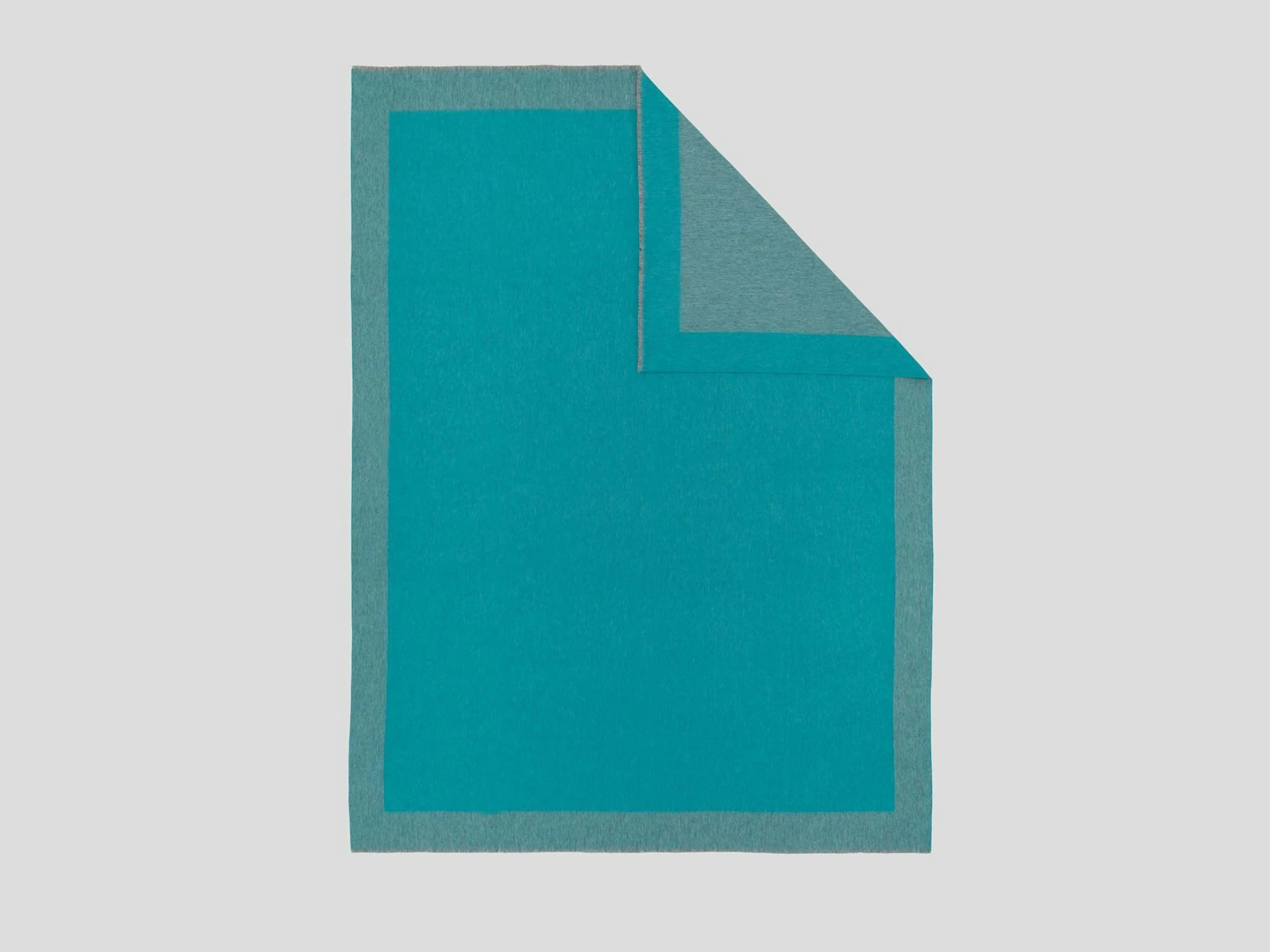 BEGG X CO ARRAN BORDER THROW / TEAL 60" x 79" - Image 2
