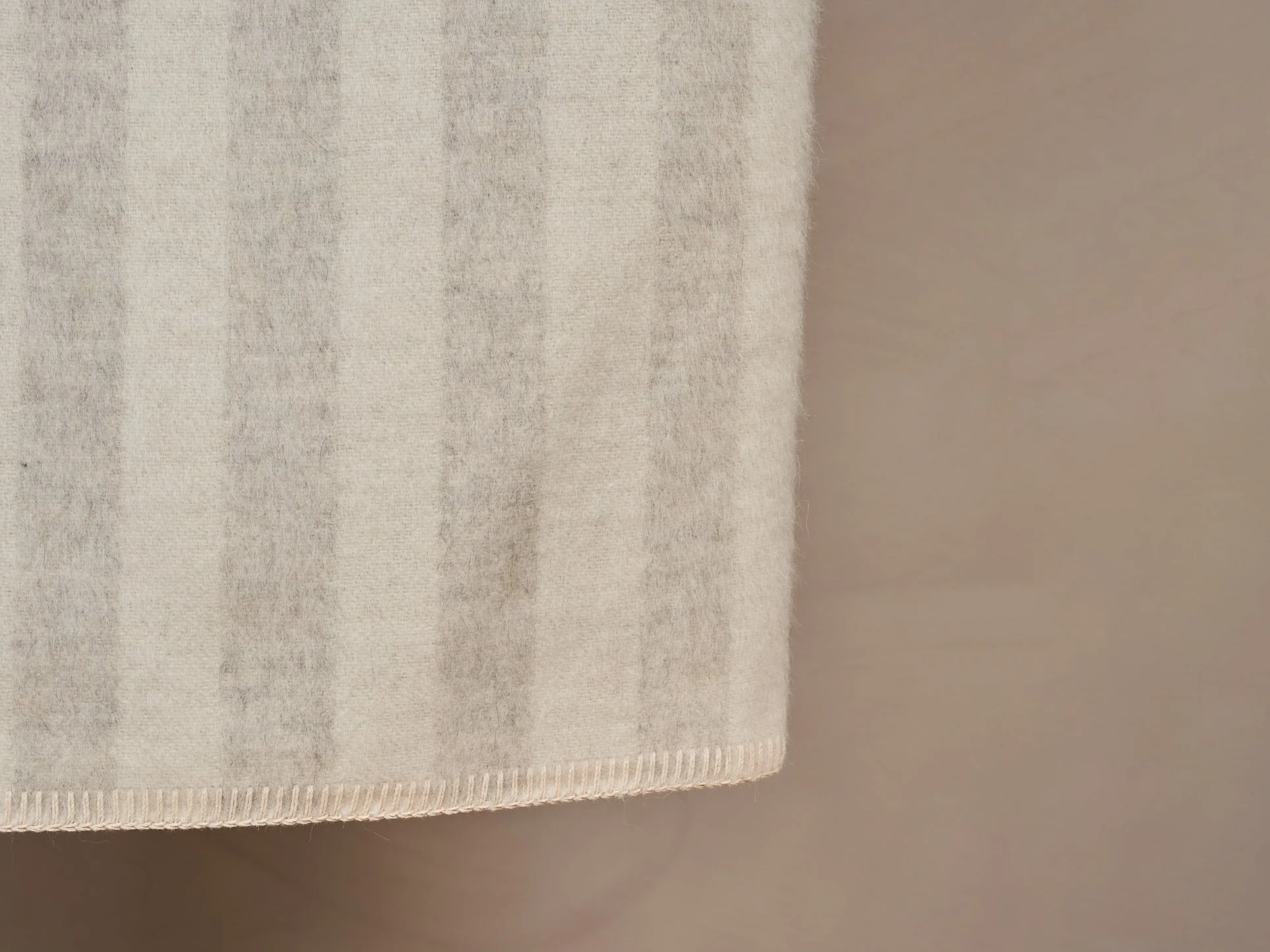 BLACKSAW STILLS HEIRLOOM ZERO DYE SHOJI & IVORY STRIPE THROW 59" x 79" - Image 2