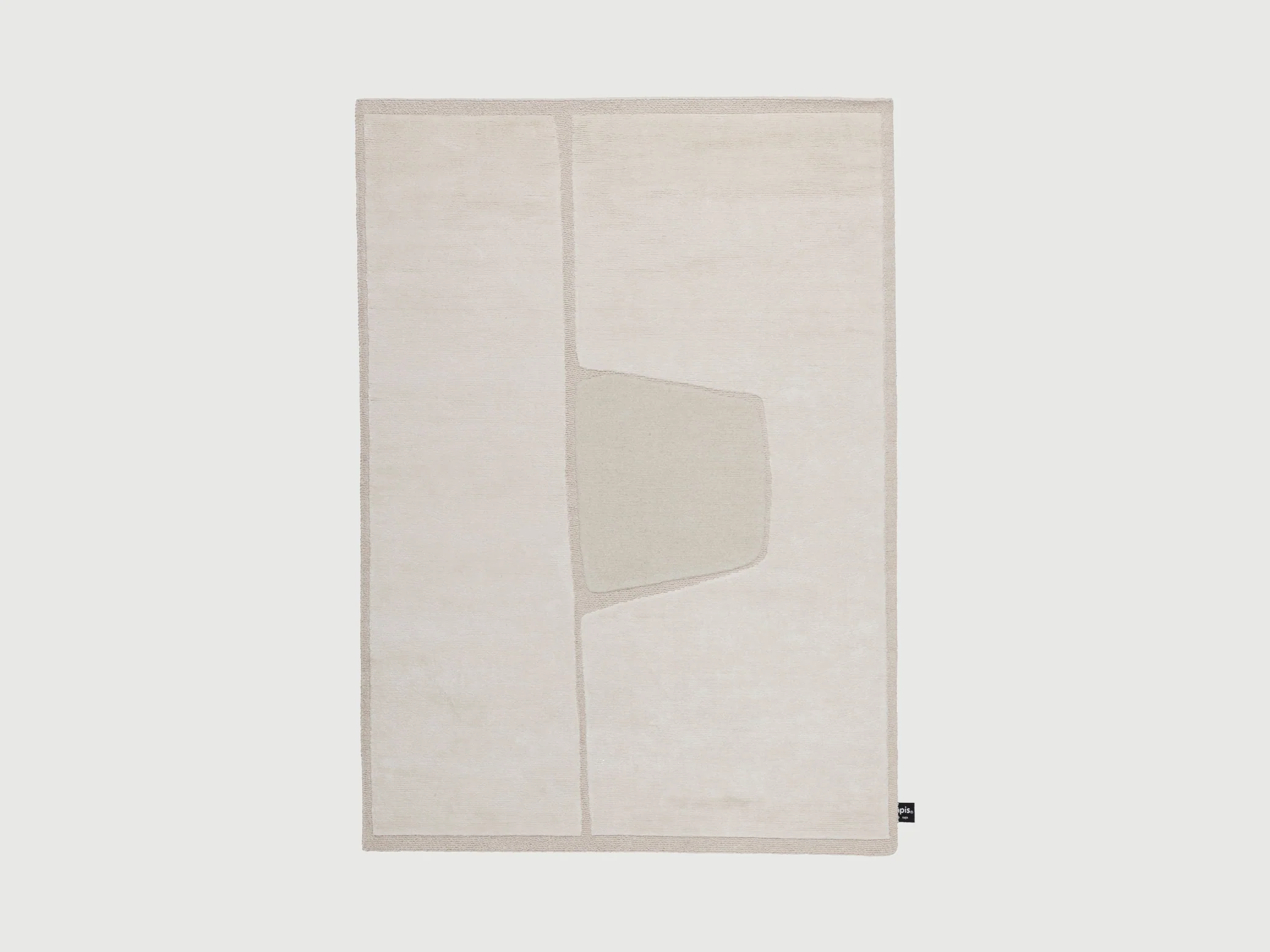 CC-TAPIS CUT OUT MONOCROMO LINEN / WHITE 7'5" x 9'8"