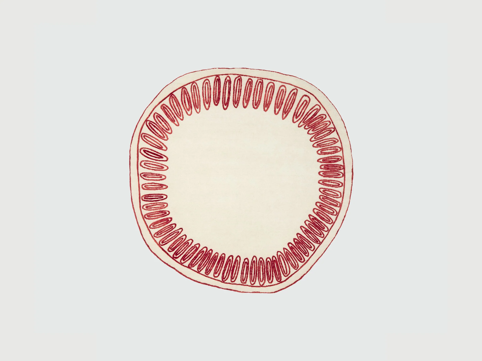 CC-TAPIS DAVID / NICOLAS NAÏF CROWN RUG / RED 8'2" x 8'2"