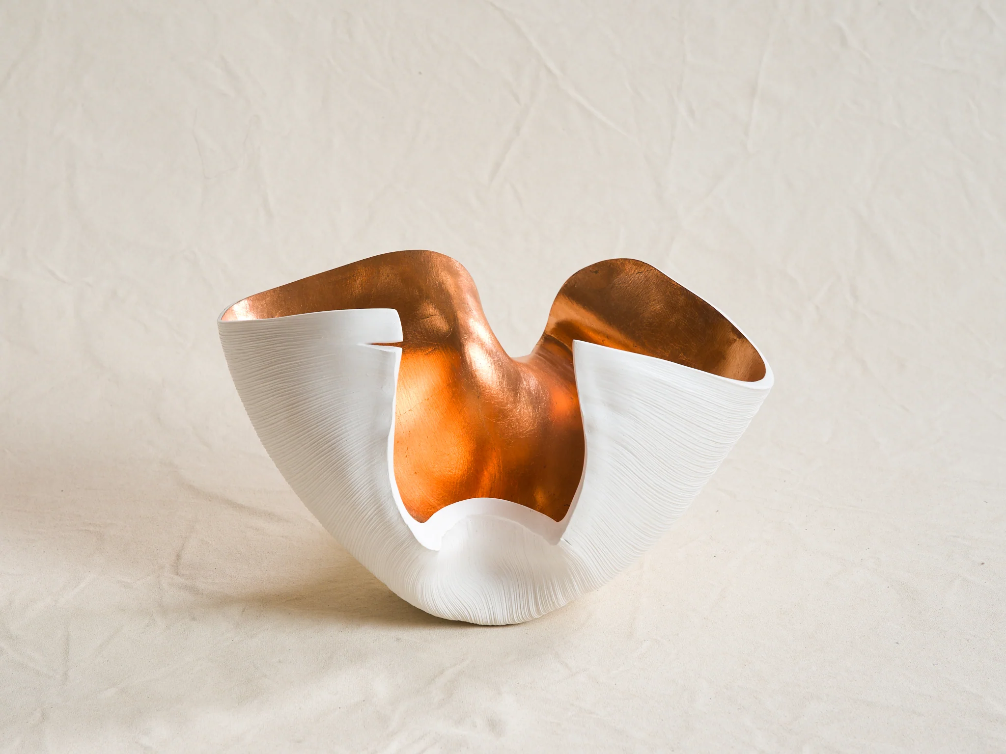 CHRISTINE EYER 'UNTITLED' CAST GYPSUM WITH COPPER L15" x W12.5" x H9" - Image 2