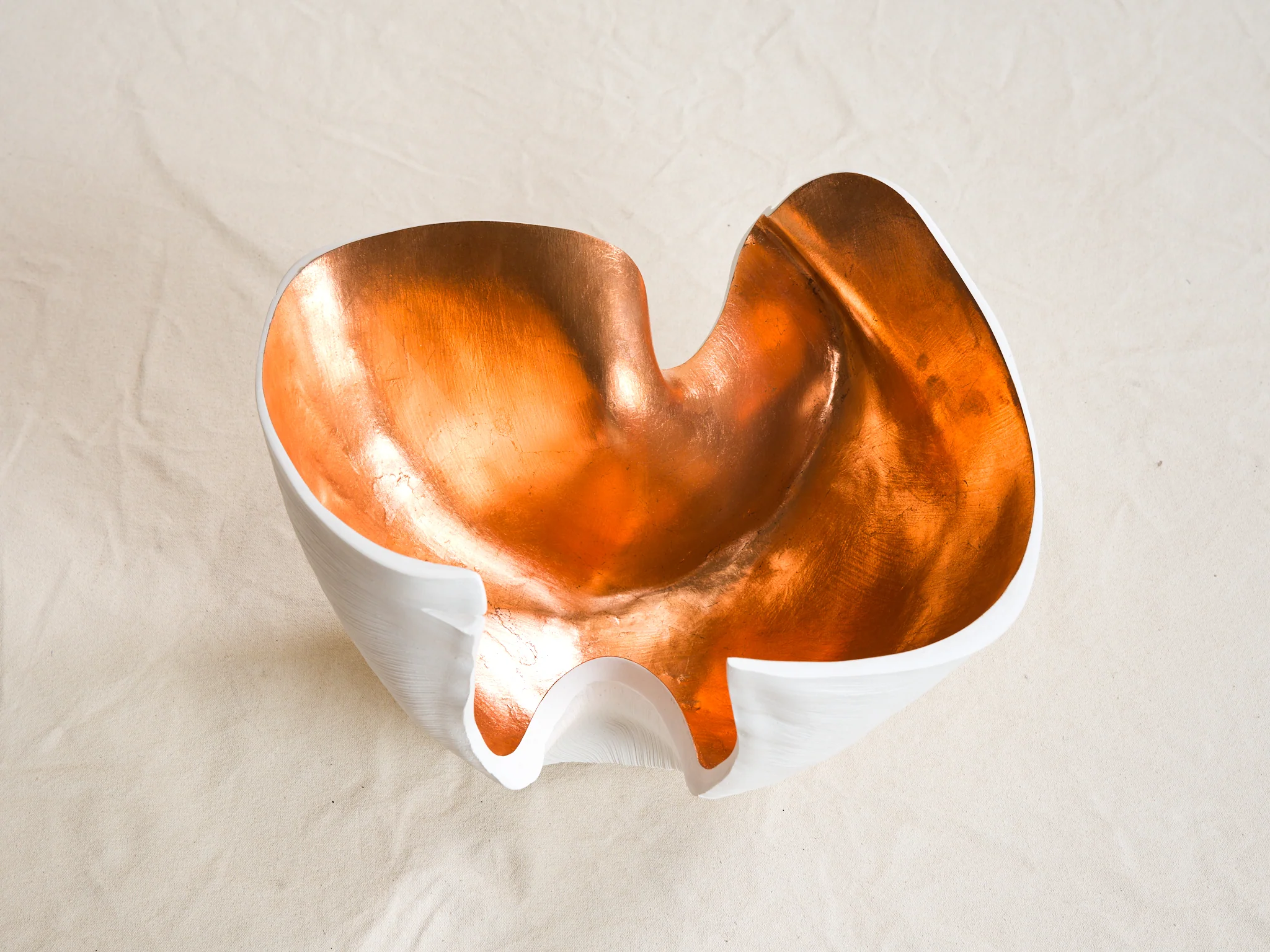 CHRISTINE EYER 'UNTITLED' CAST GYPSUM WITH COPPER L15" x W12.5" x H9" - Image 3