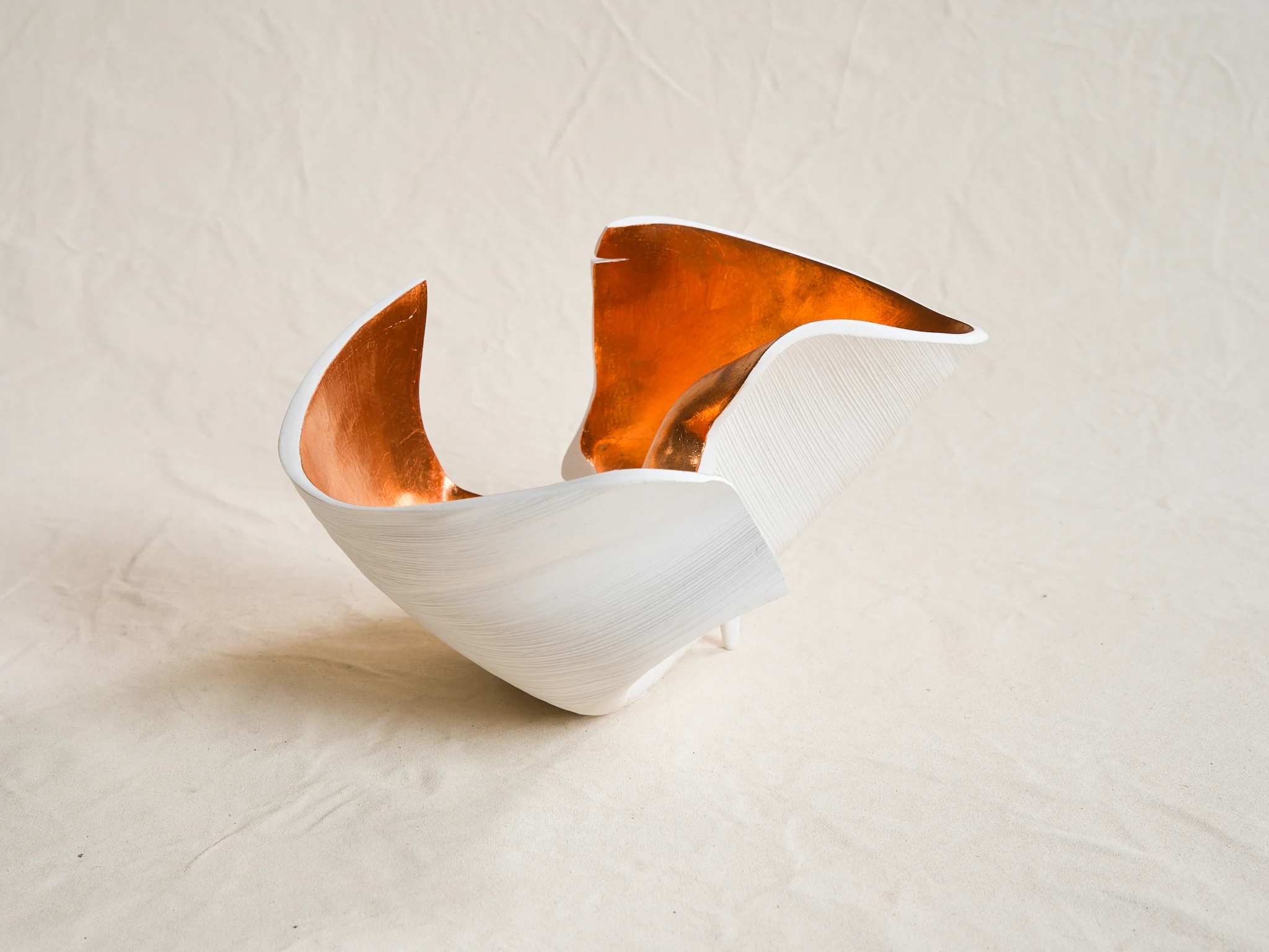 CHRISTINE EYER 'UNTITLED' CAST GYPSUM WITH COPPER L15" x W12.5" x H9" - Image 4