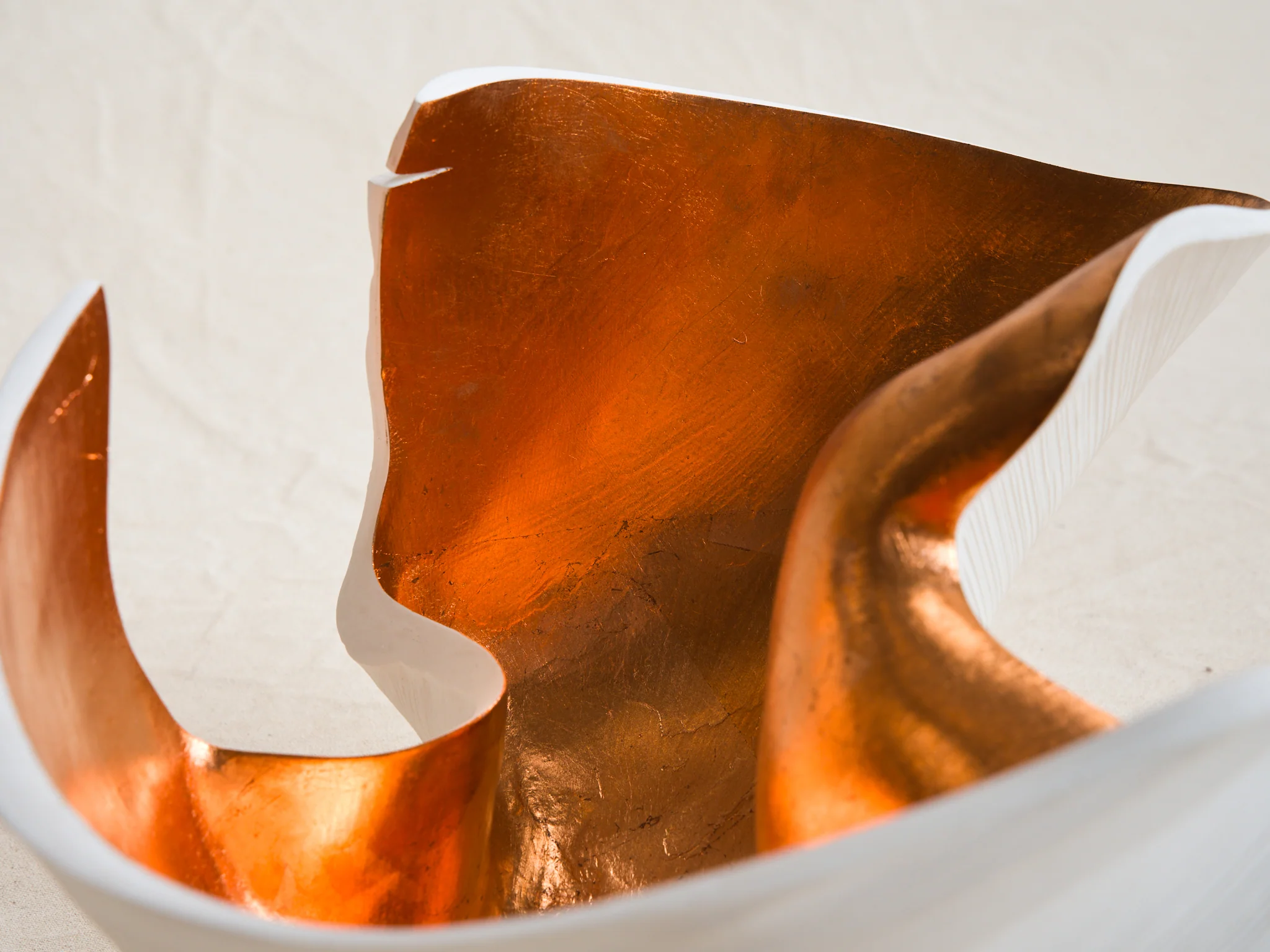 CHRISTINE EYER 'UNTITLED' CAST GYPSUM WITH COPPER L15" x W12.5" x H9" - Image 5