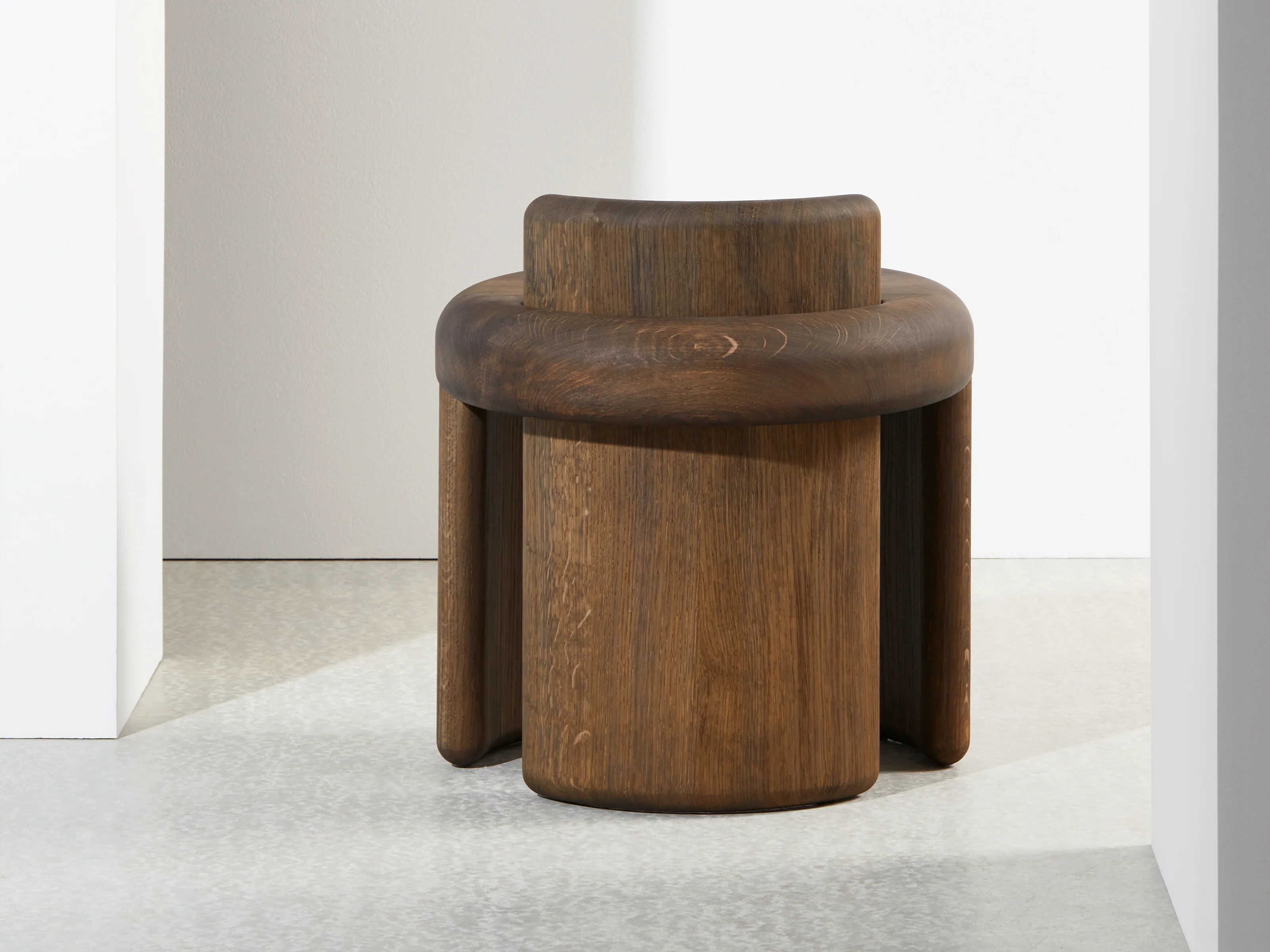 COLLECTION PARTICULIÈRE LUCA ERBA KAFA STOOL / WOOD Ø19.7" x H21.7" - Image 3