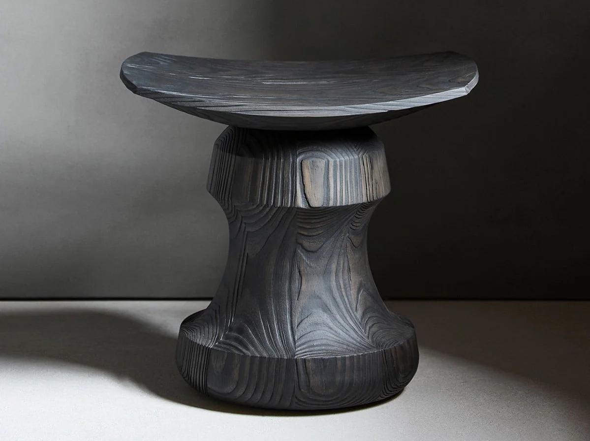 COLLECTION PARTICULIÈRE ROI STOOL / WOOD 19.2" x 13.7" x H17.7" x SH16.7"