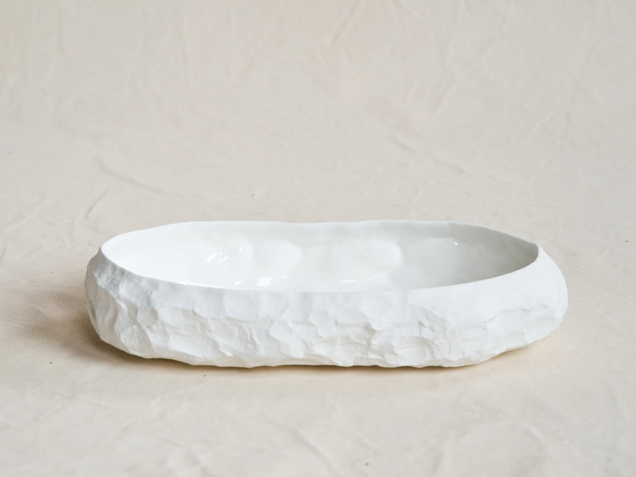 1882 Ltd MAX LAMB CROCKERY LARGE OBLONG BOWL / WHITE L15.3" X W7.9" X H3"