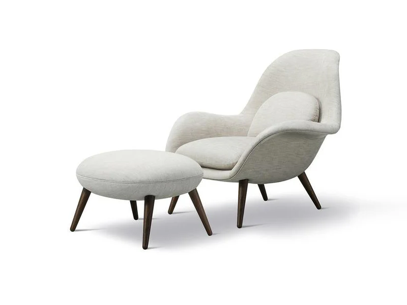 FREDERICIA SPACE COPENHAGEN SWOON OTTOMAN W24.8" x D20.67" x H15.94" - Image 5
