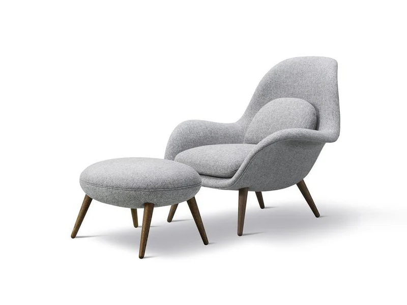 FREDERICIA SPACE COPENHAGEN SWOON OTTOMAN W24.8" x D20.67" x H15.94" - Image 6