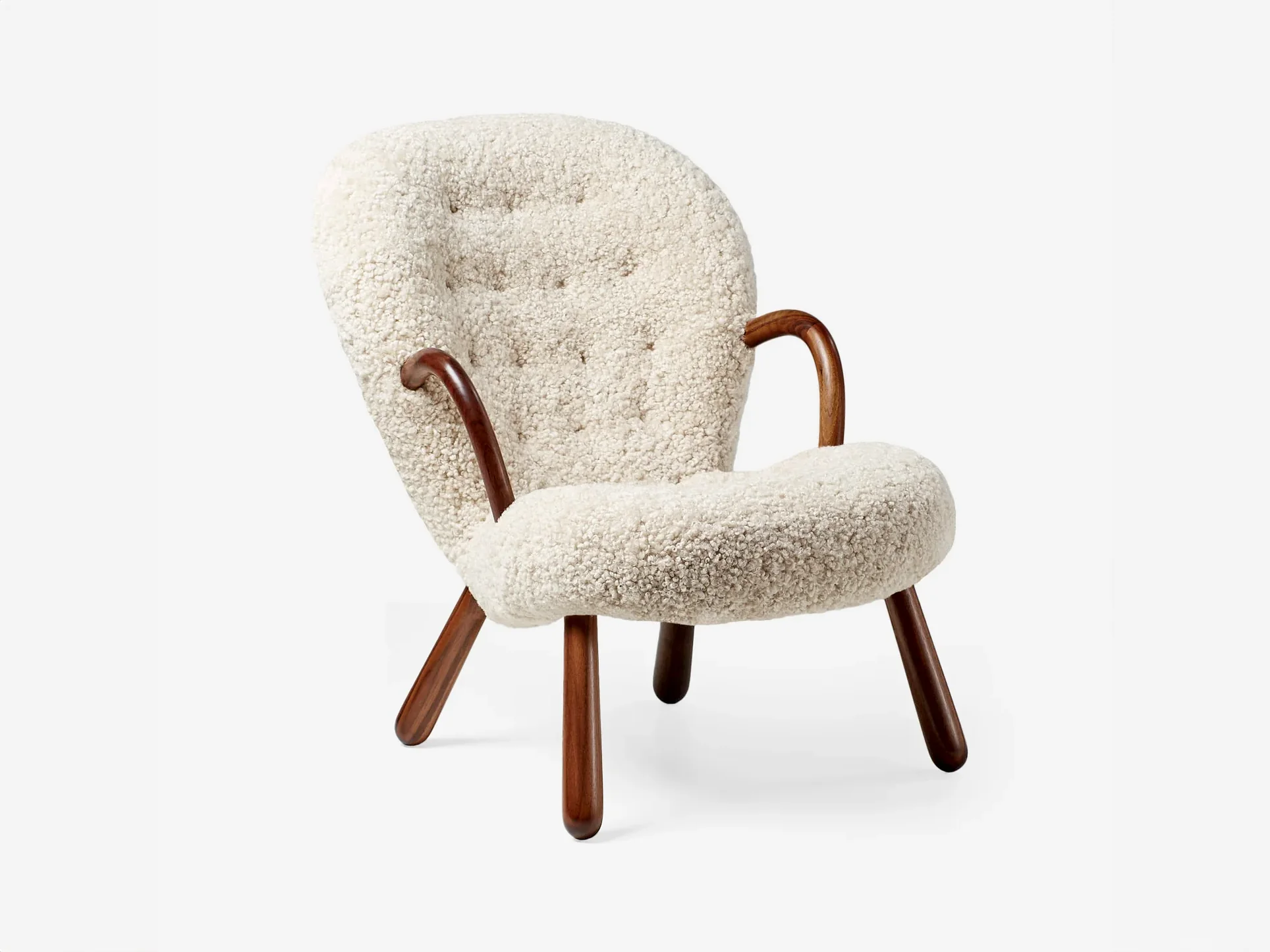 DAGMAR CLAM CHAIR / SHEEPSKIN H32.3” x D31.5” x W25.6” x SH16.5” - Image 4
