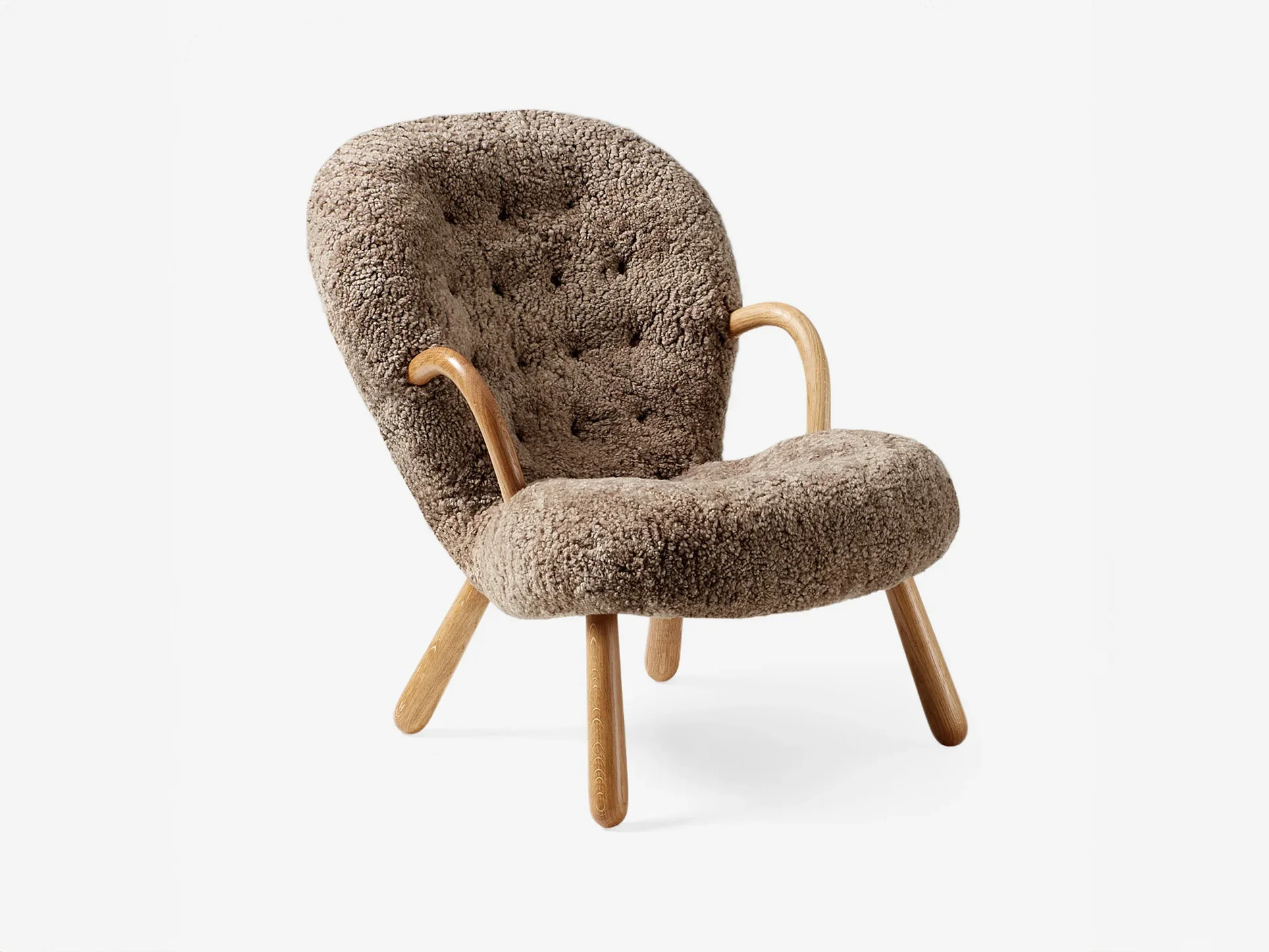 DAGMAR CLAM CHAIR / SHEEPSKIN H32.3” x D31.5” x W25.6” x SH16.5” - Image 6