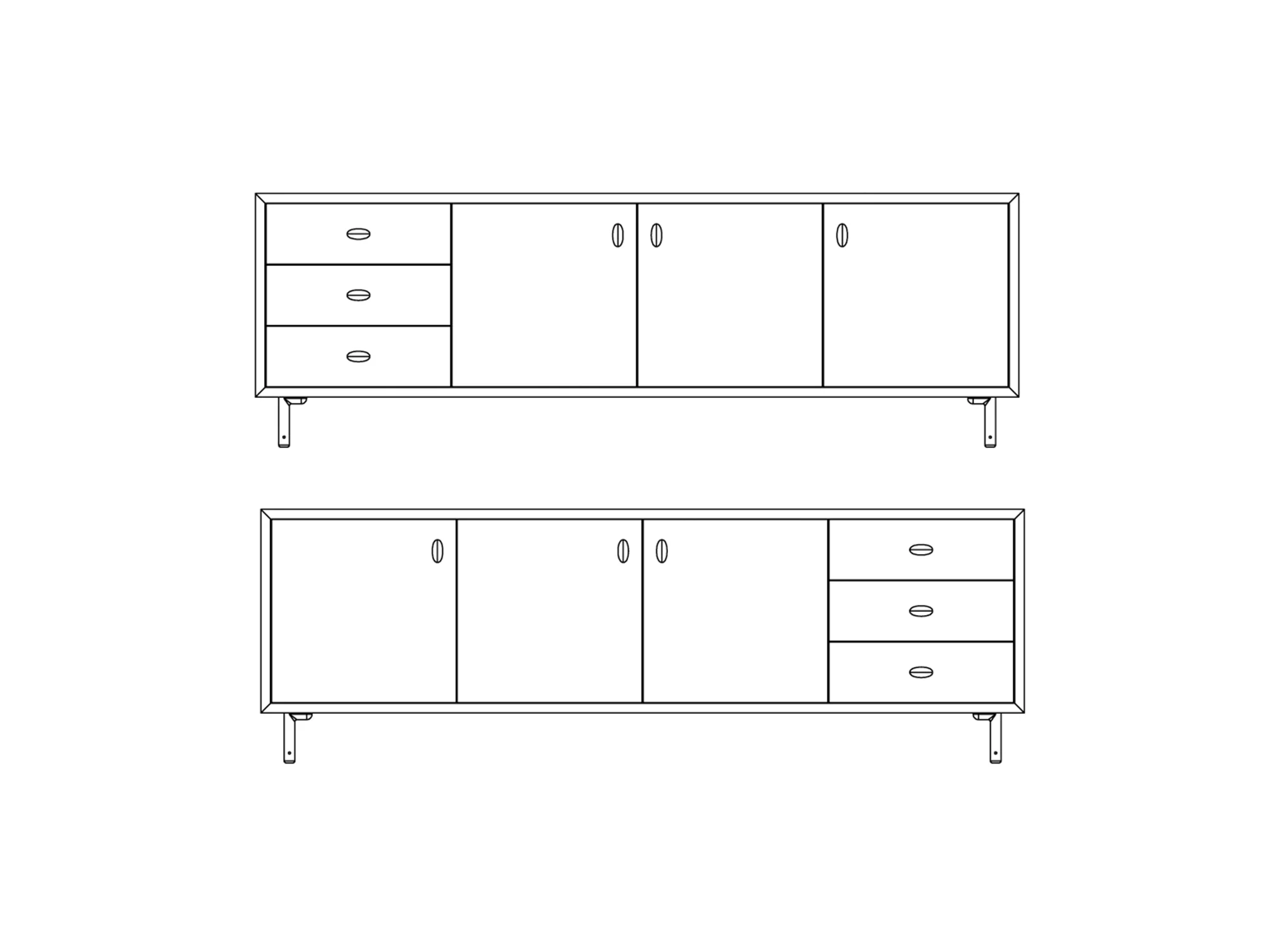 DE LA ESPADA JASON MILLER CLASSON SIDE BOARD 3-DOOR / 3-DRAWER L84" x D23.5" x H28” - Image 5