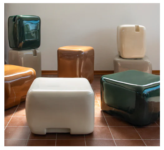FAYE TOOGOOD COBBLE CERAMIC LOW SIDE TABLE / STOOL H13" x W20.5" x D20.5" - Image 7