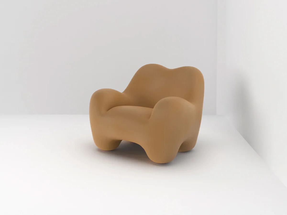 FAYE TOOGOOD GUMMY ARMCHAIR / SAVANNE LEATHER H34.6" x W41.7" x D41.7" x SH17.3" - Image 2
