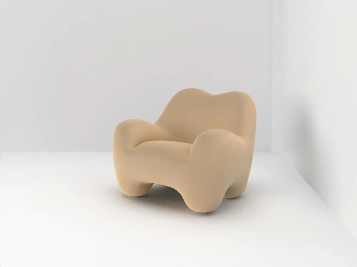 FAYE TOOGOOD GUMMY ARMCHAIR / SAVANNE LEATHER H34.6" x W41.7" x D41.7" x SH17.3" - Image 5