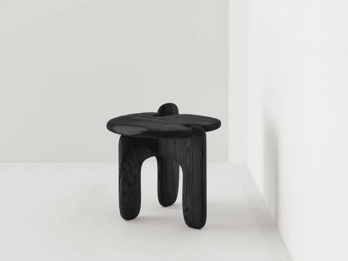 FAYE TOOGOOD PALETTE SIDE TABLE / SCORCHED OAK H19.3" x W20.5" x D20.1" - Image 2