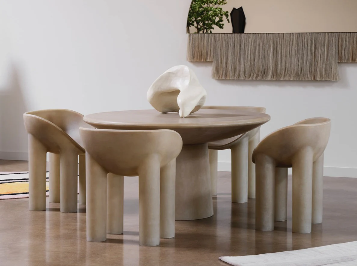 FAYE TOOGOOD ROLY-POLY DINING CHAIR / RAW H29.5” x D19.7” x W26.8” x SH19" - Image 5