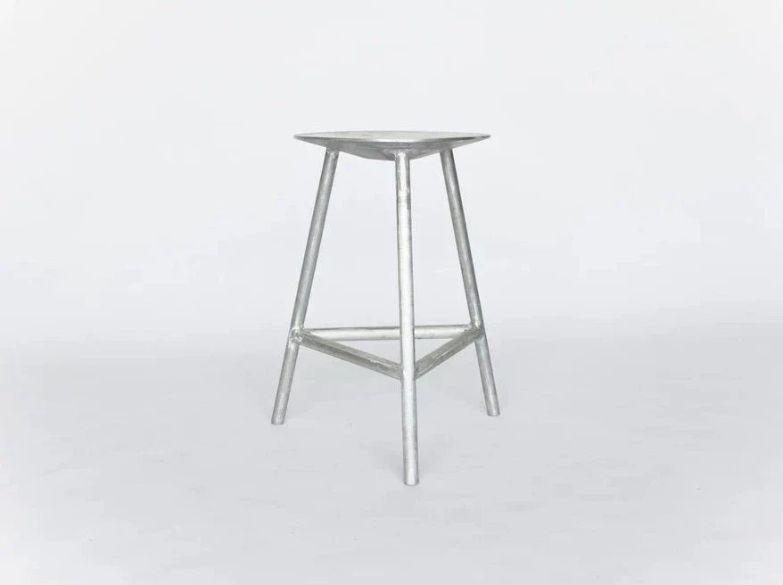 FAYE TOOGOOD SPADE BAR STOOL CAST ALUMINUM SH25” x Ø17.2"
