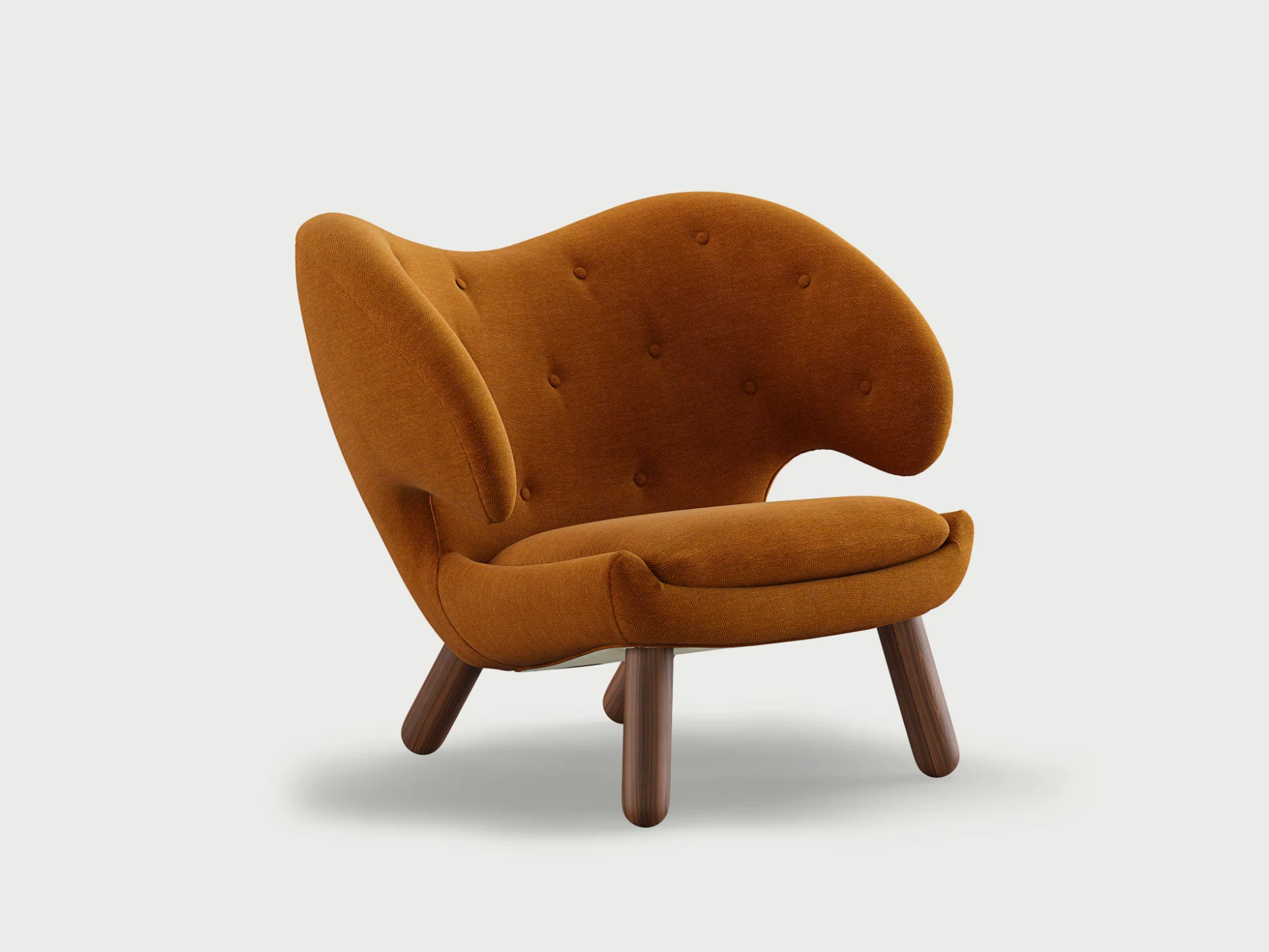 FINN JUHL THE PELICAN CHAIR / BUTTONS W33.5" x D30" x H27" x SH14.5" - Image 3