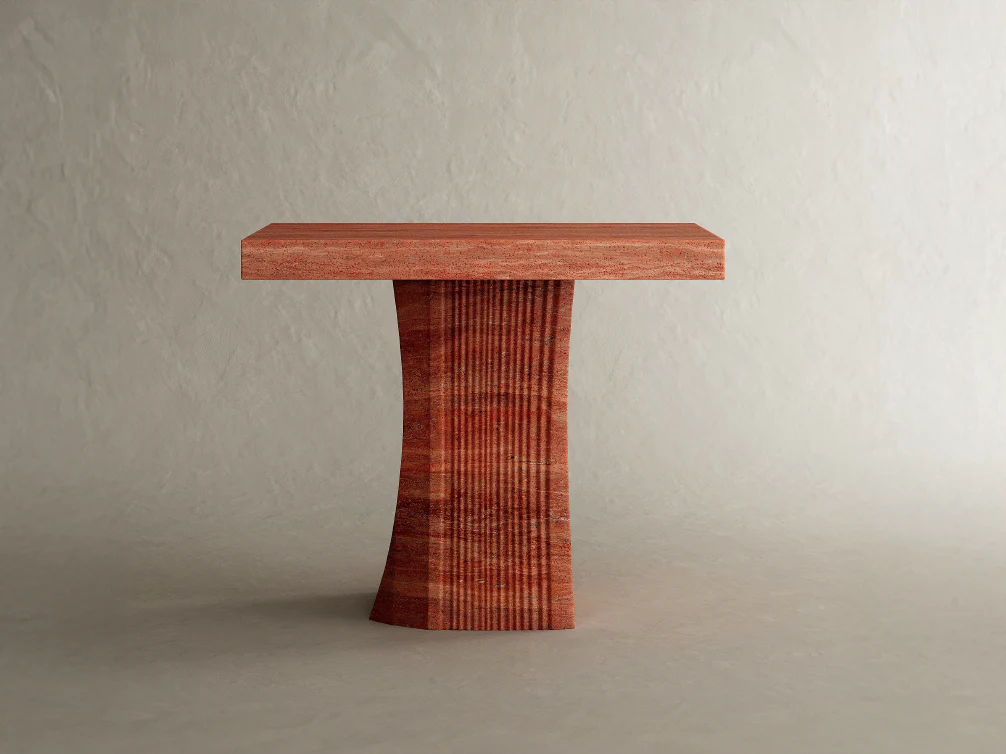GALERIE NAINOA CARMINE SIDE TABLE V W23.75" x D17.75" x H20"