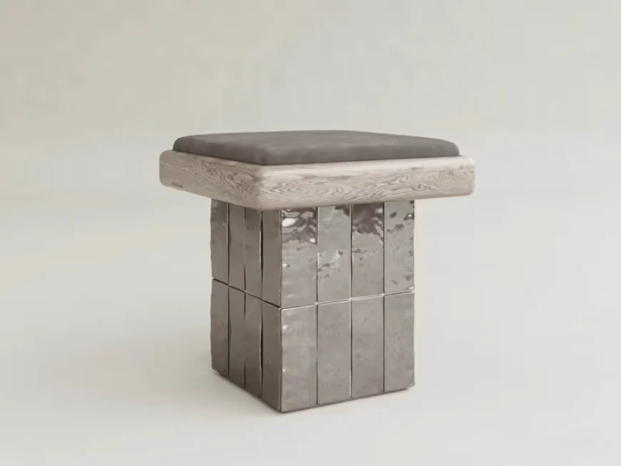 GALERIE NAINOA LUME STOOL 01 W17" x D17" x H17.5" - Image 3