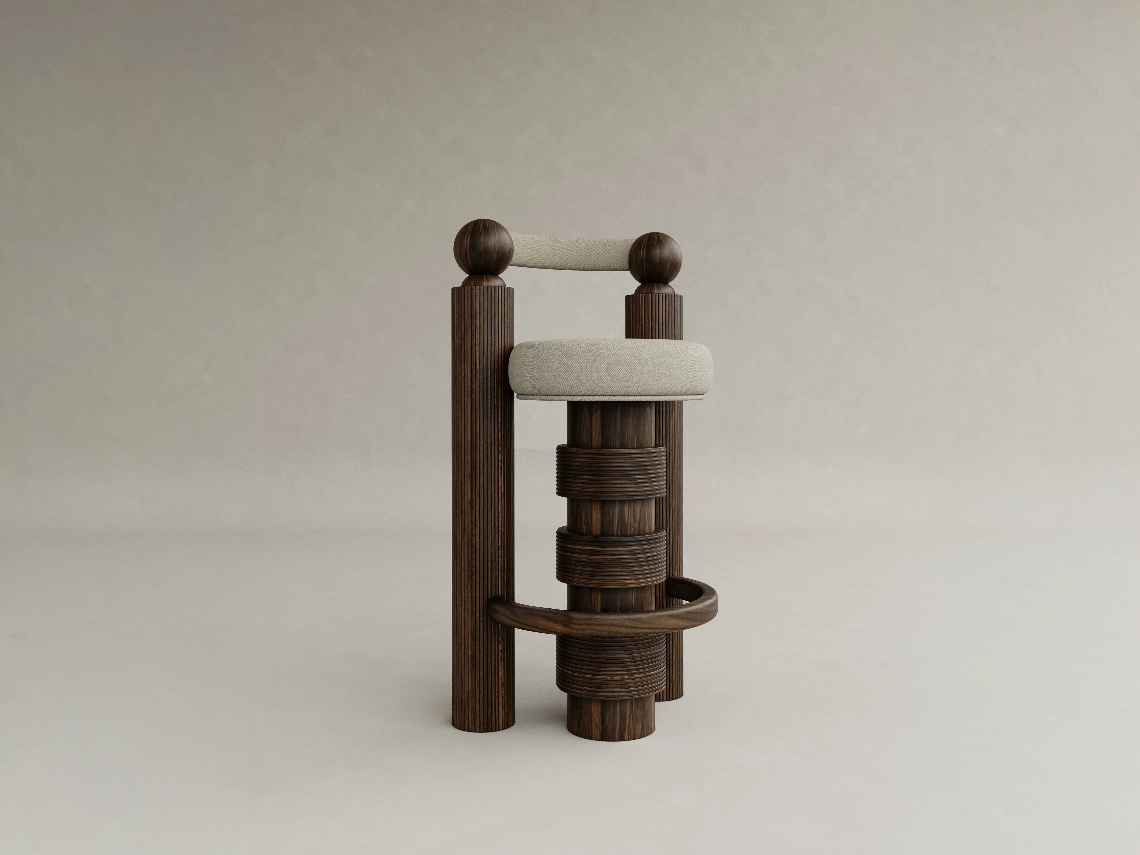GALERIE NAINOA TORU BARSTOOL 01 W19.75" x D16.25" x H37.5" x SH29.5" - Image 2
