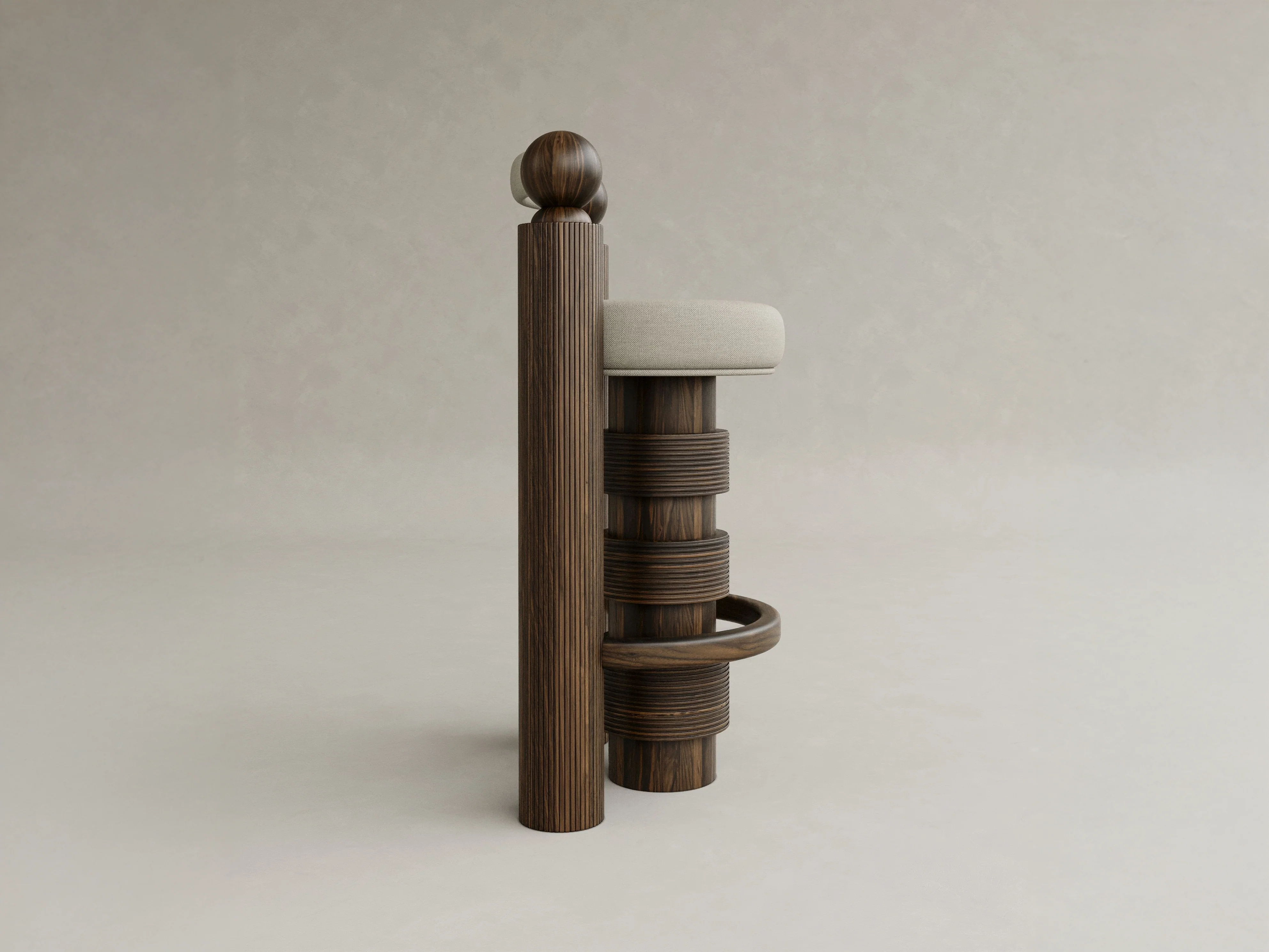 GALERIE NAINOA TORU BARSTOOL 01 W19.75" x D16.25" x H37.5" x SH29.5" - Image 3