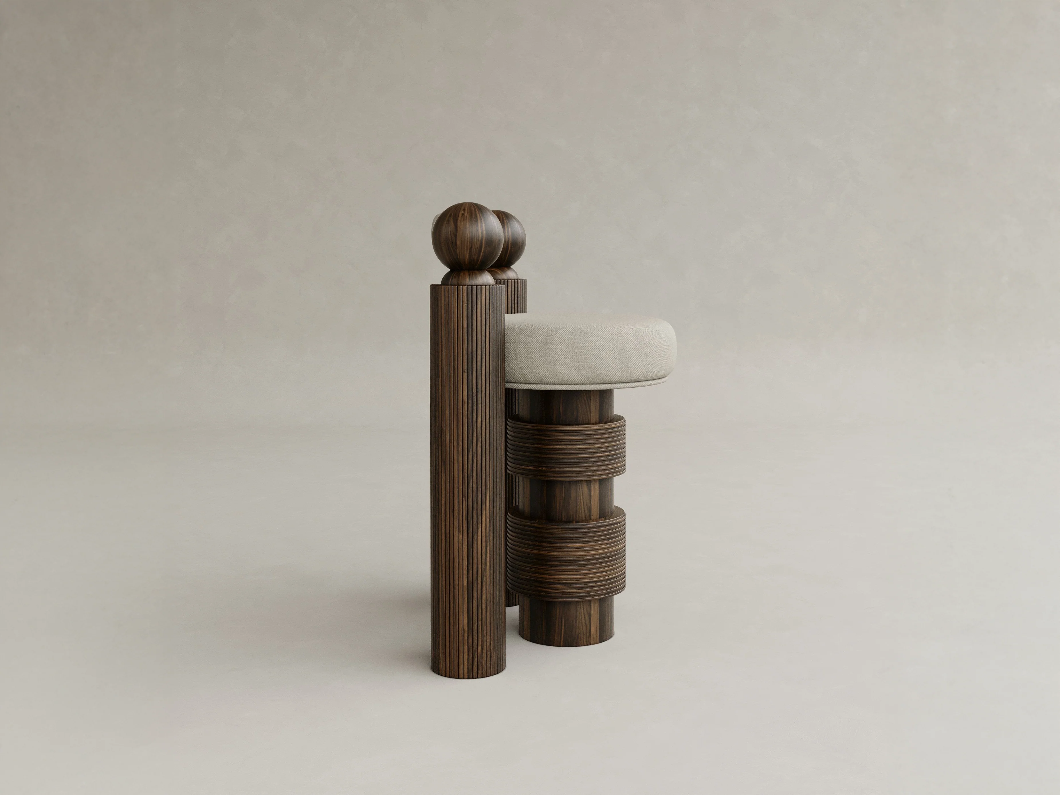 GALERIE NAINOA TORU STOOL 01 W19.75" x D16.25" x H28.25" x SH25.5" - Image 2