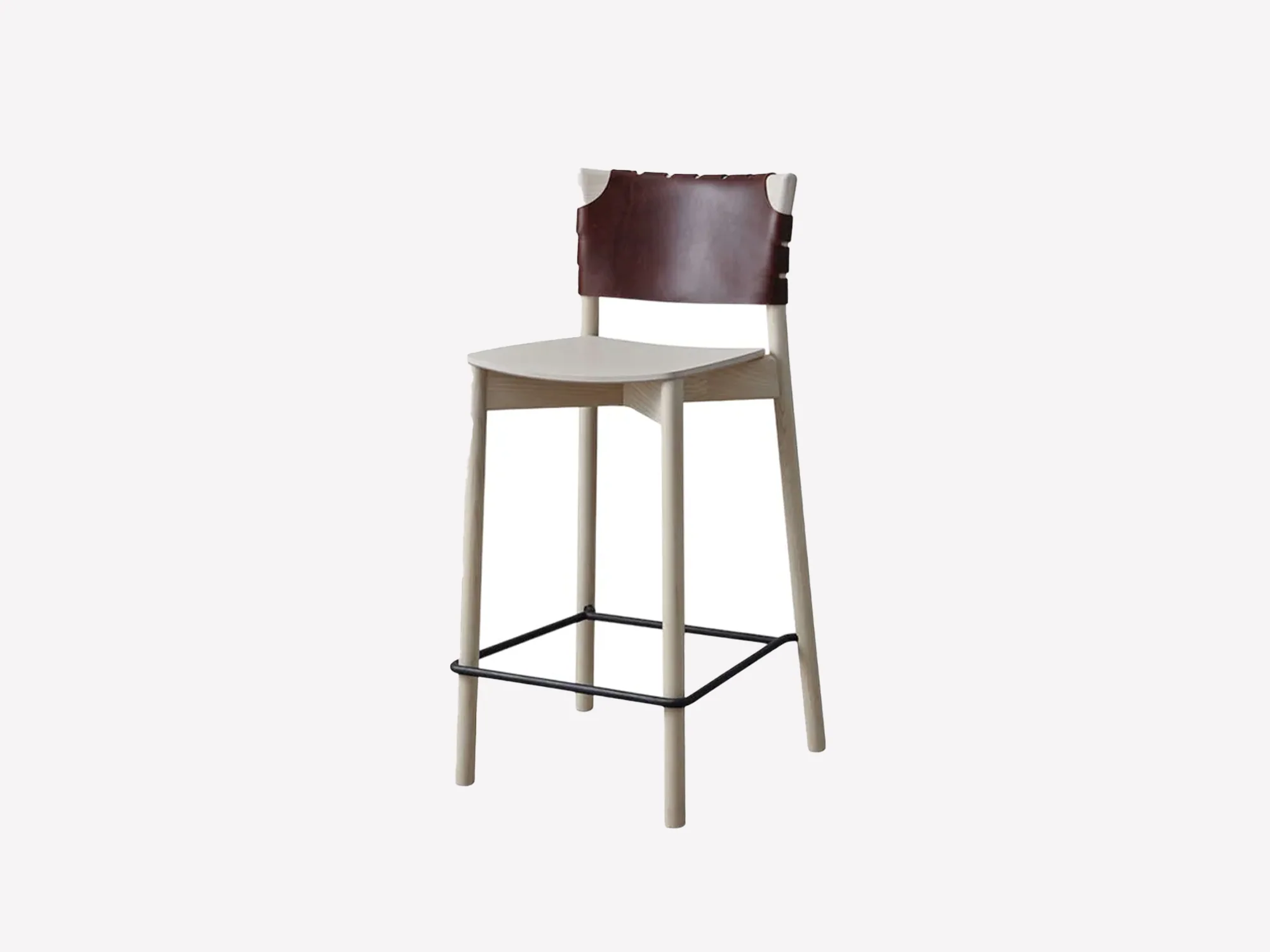 GEMLA NORDIC BAR STOOL / LEATHER BACK