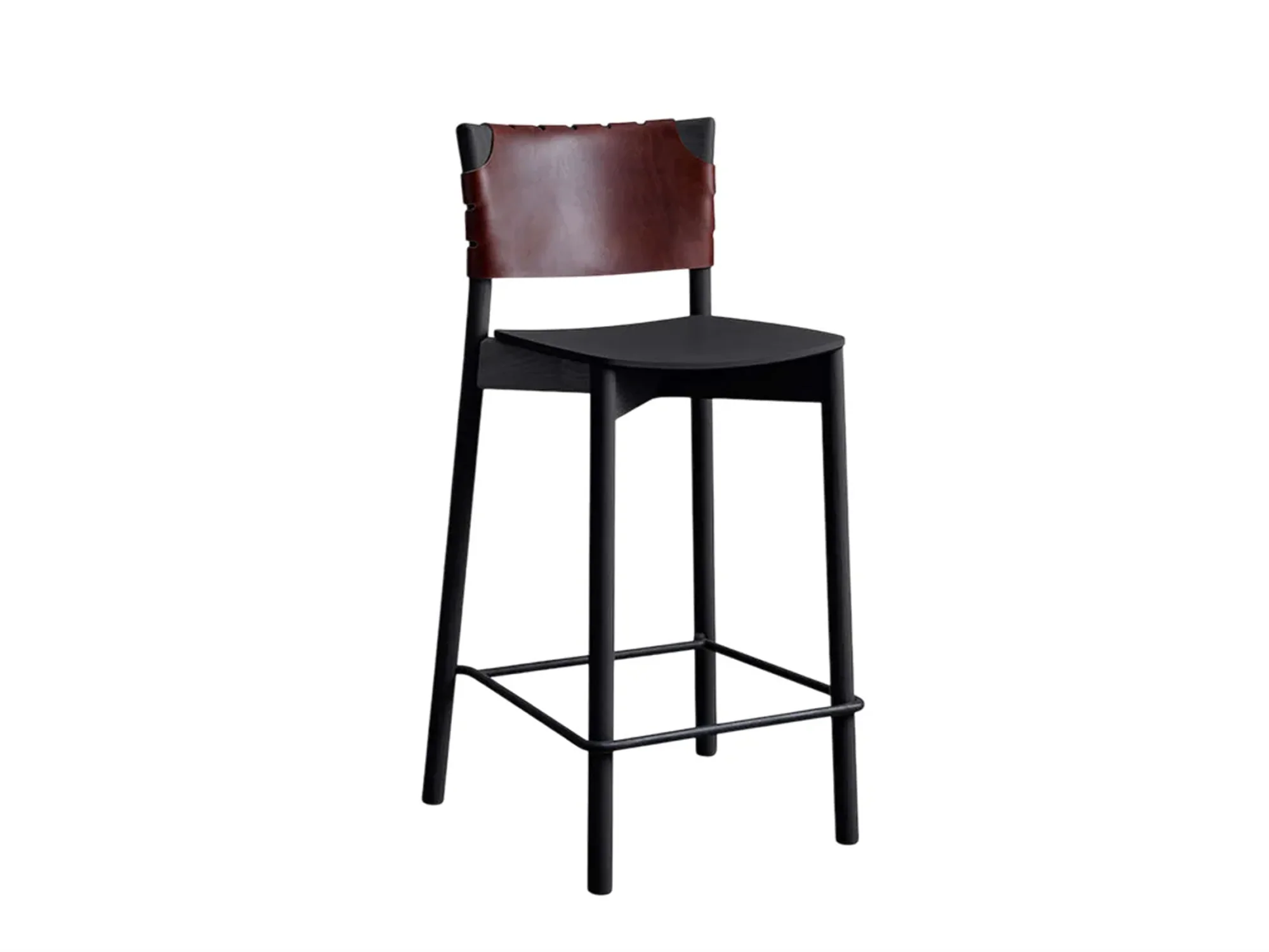 GEMLA NORDIC BAR STOOL / LEATHER BACK - Image 2