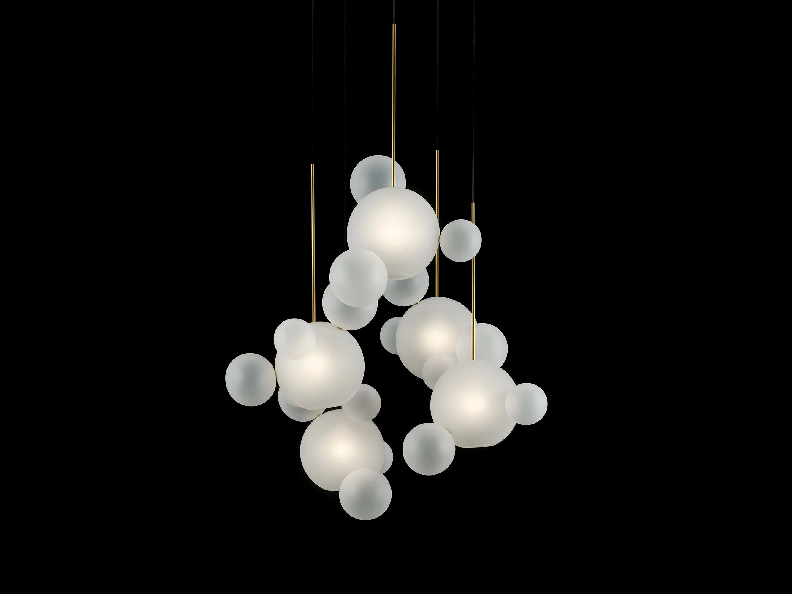 GIOPATO & COOMBES BOLLE FROSTED 24 CIRCULAR CHANDELIER Ø35.5" x H48"