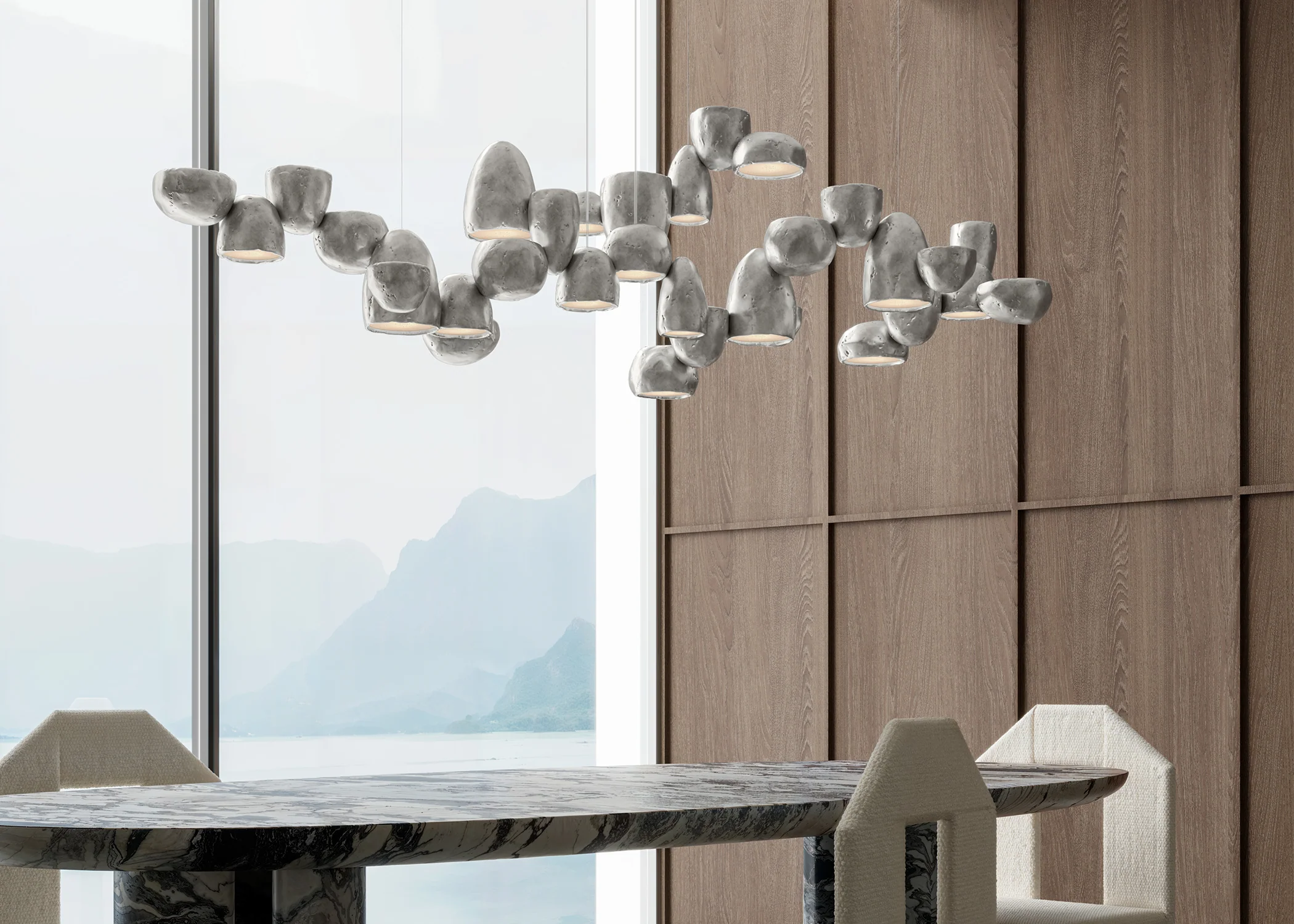GIOPATO & COOMBES SCARABEI CHANDELIER LINEAR 155 W60.2" x D16.9" x H18.5" - Image 2