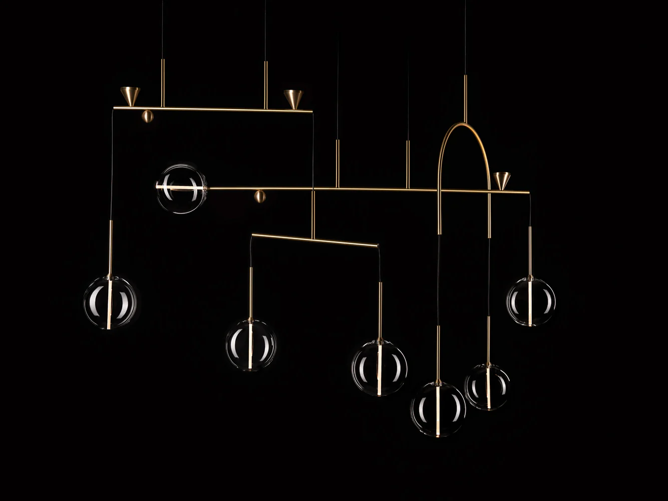 GIOPATO & COOMBES DEWDROPS LINEAR 7 CHANDELIER W59" x H45.5" x D23" - Image 3