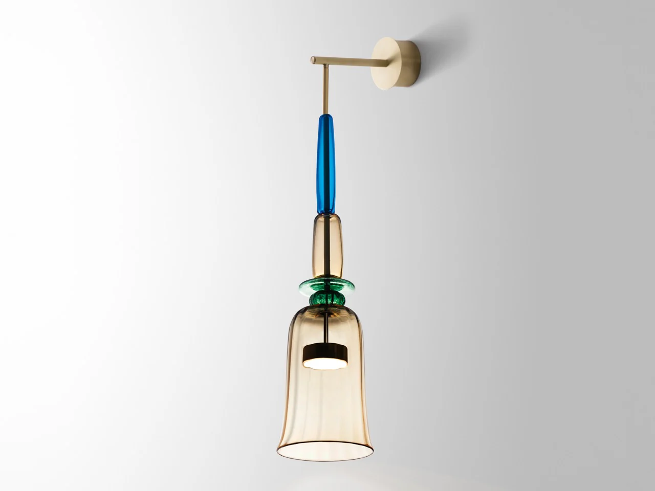 GIOPATO & COOMBES FLAUTI WALL SCONCE / 10 AMBER  W5.5" x D9.5" x H25”