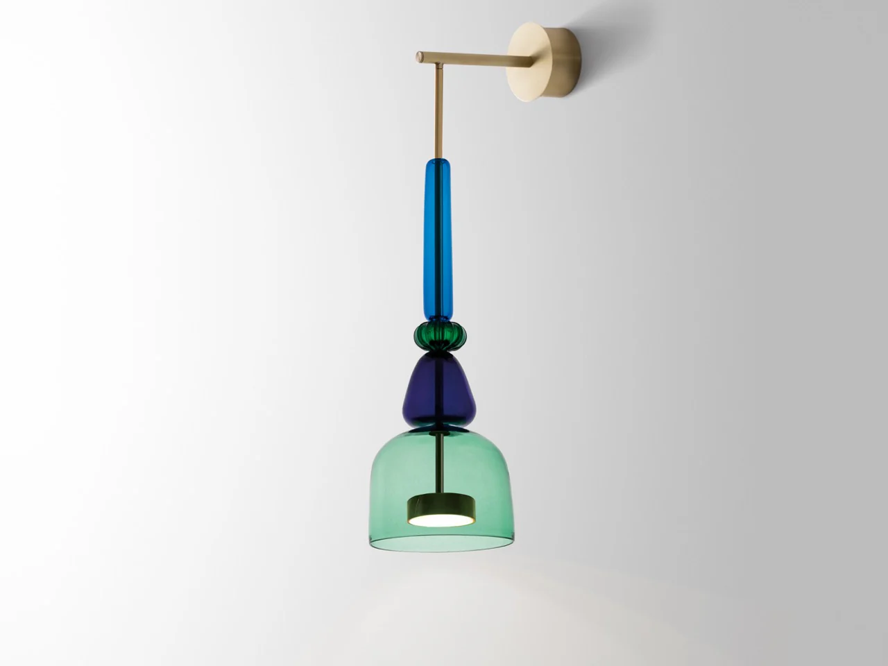 GIOPATO & COOMBES FLAUTI WALL SCONCE / 11 GREEN  W6.5" x D10" x H21.5”