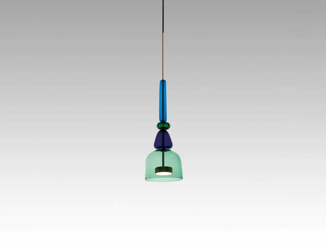 GIOPATO & COOMBES FLAUTI PENDANT / 11 GREEN Ø6.5" x H23”