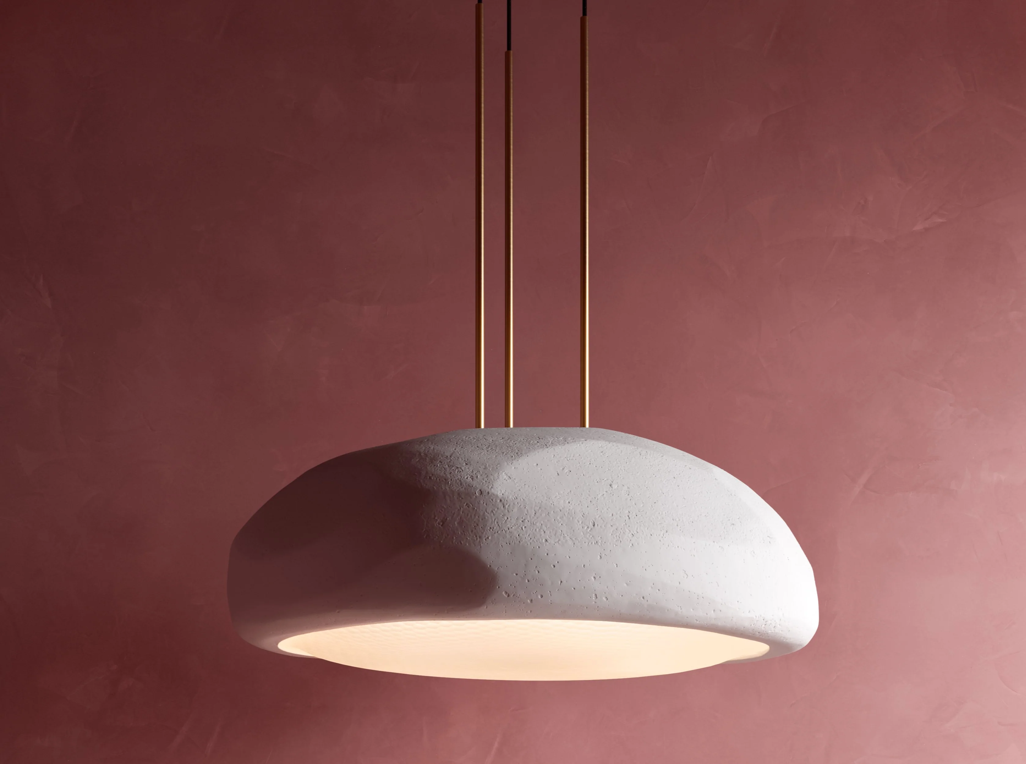 GIOPATO & COOMBES MOONSTONE DOME LINEN 90 PENDANT W35.5" x D32" x H20" - Image 2