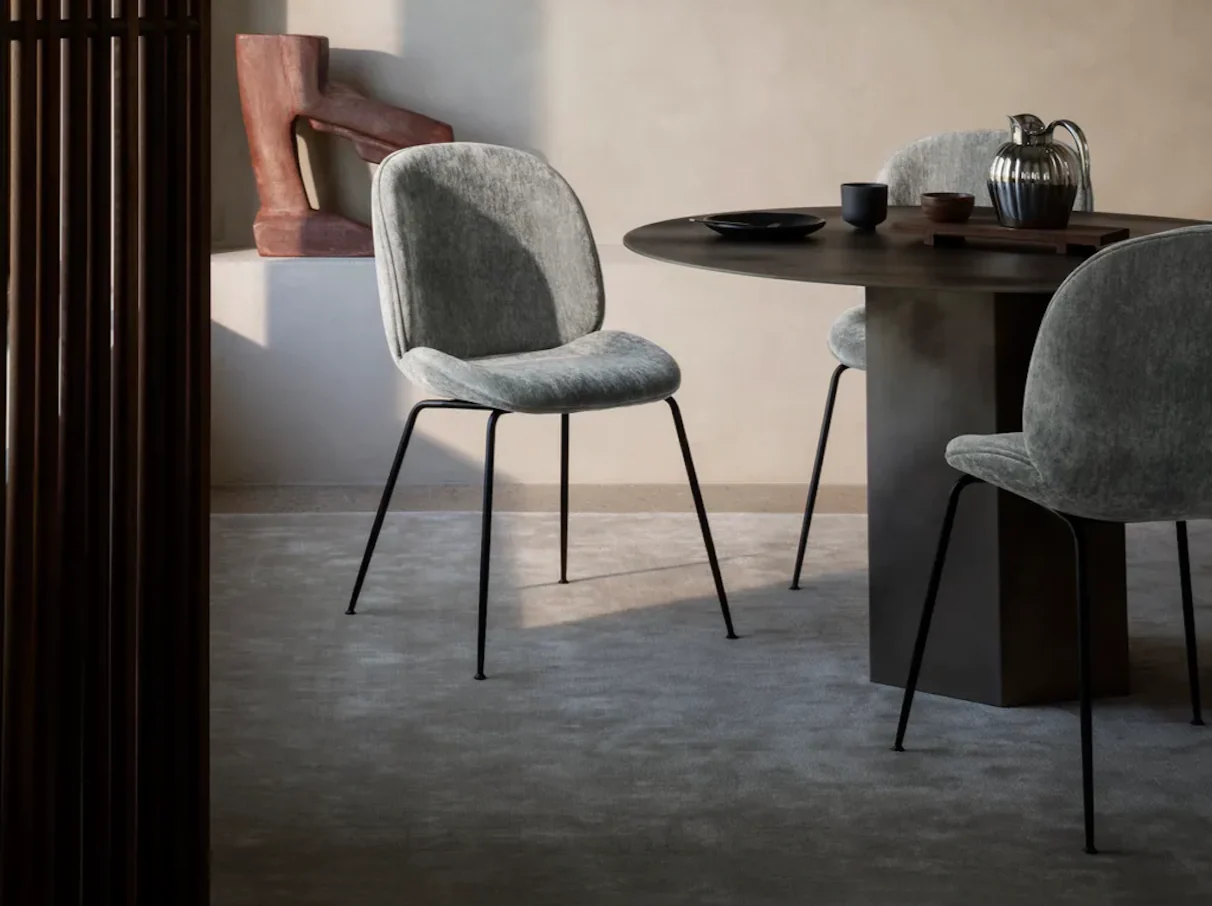 GUBI BEETLE DINING CHAIR / FULLY UPHOLSTERED / METAL BASE W22" x D22.8" x H34.3" x SH18.5" - Image 3