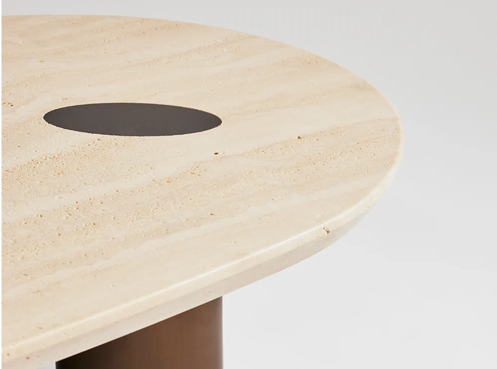 HAGIT PINCOVICI COFFEE TABLE / TRAVERTINE L66" x W37 x H18" - Image 3