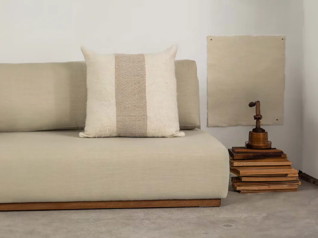 IDENTIDAD ARGENTINA NUBES CUSHION / IVORY + BEIGE 22" x 22" - Image 3